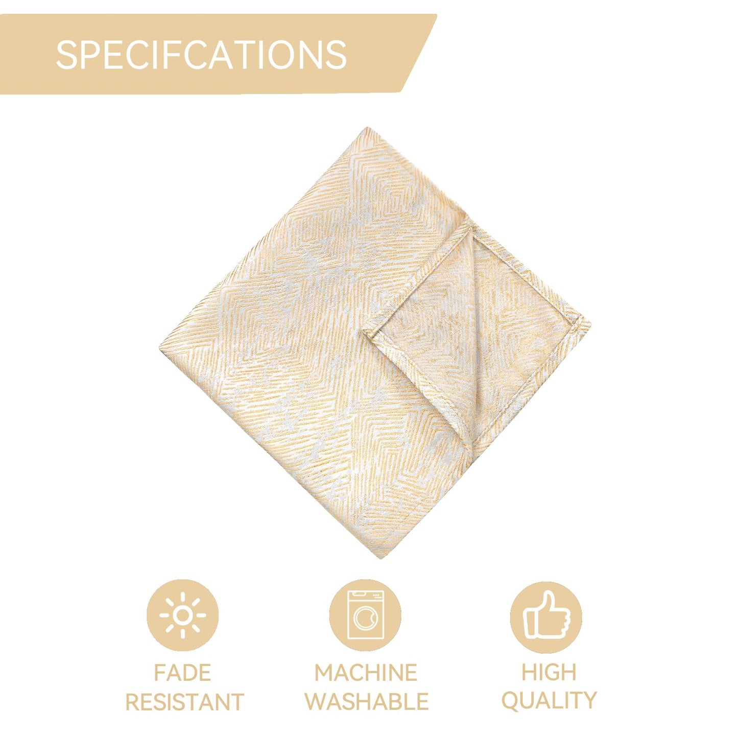 ZIWUROAD Beige Cloth Napkins Set of 6, Dinner Napkins Washable Soft Durable, Cotton Polyester Blend Yarn-Dyed Jacquard Napkin for Dining, Parties, Weddings, Holiday, 18x18 Inch - Beige