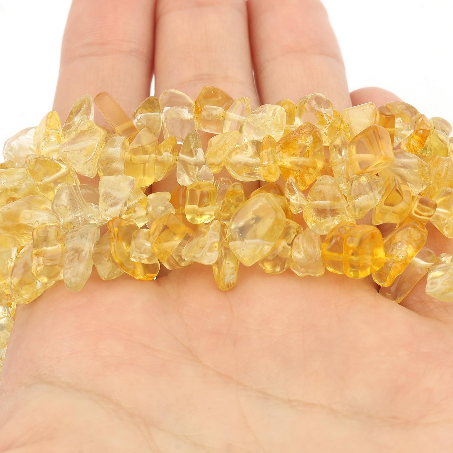 30in Citrine Natural Chip Stone Beads 5-8mm About 230pcs, Irregular Drilled Yellow Bead for Bracelets Jewelry Making Supplies for Adults, DIY Crafts.