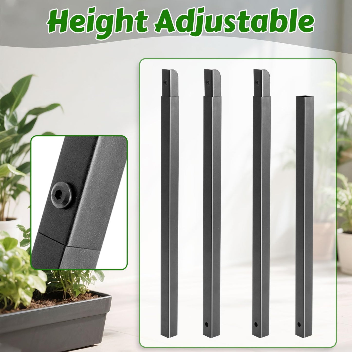 Gavinjitao Metal Dragon Fruit Trellis,Adjustable Dragon Fruit Plant Trellis for Vertical Gardening and Climbing Plants Trees Cactus Garden Outdoor Indoor Potted Support (Black)