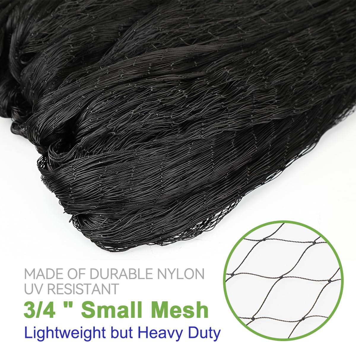 OGORI 25' x 100' Bird Netting Heavy Duty Nylon 3/4" Mesh Garden Netting Protect Fruit Trees, Plants and Vegetables