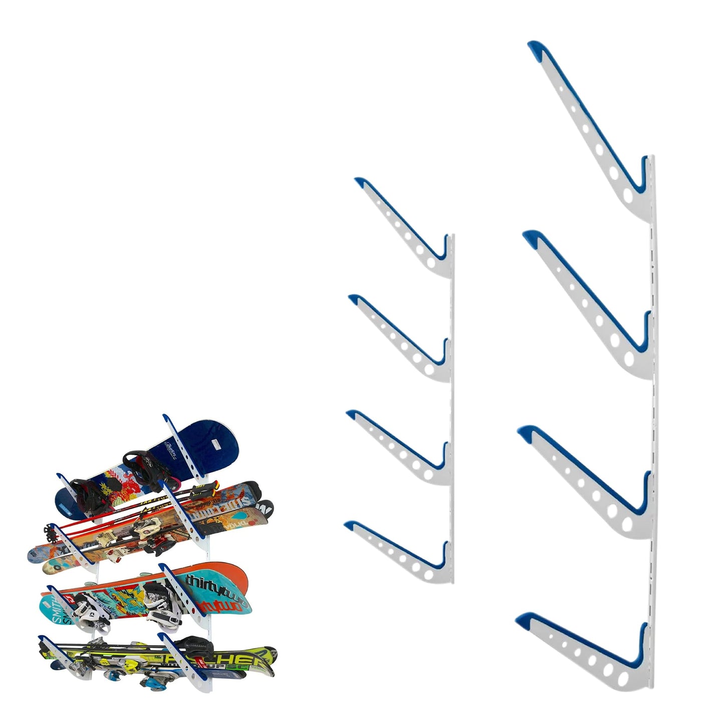 StoreYourBoard Beach Chair and Umbrella Wall Storage Rack, Metal Adjustable 4 Level Beach Gear Hanger, Garage and Home Organizer