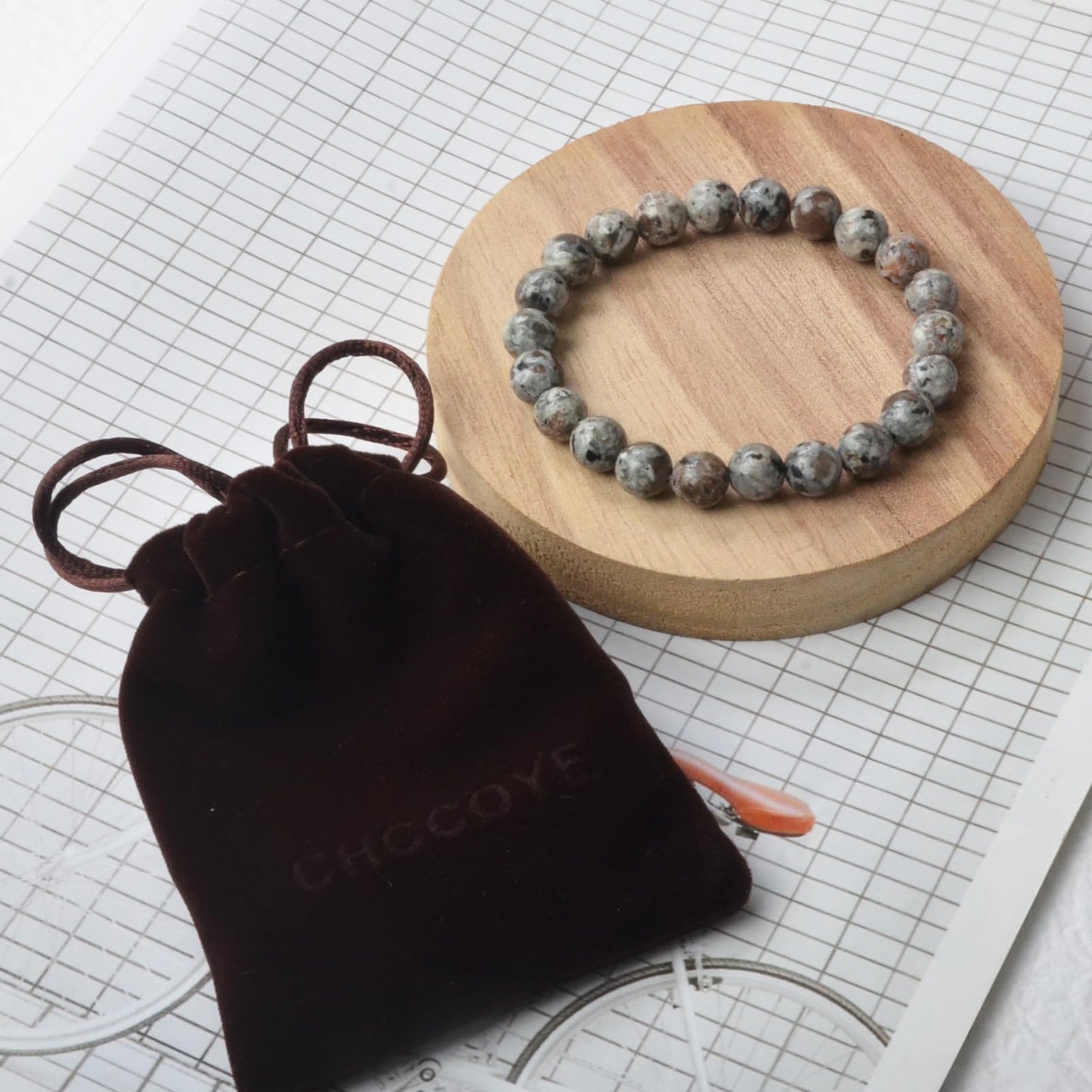 CHCCOYE 4mm Natural Healing Gemstone Bracelet Handmade Yoga Stretch Elastic Bracelet Stress Relief Crystal Jewelry for Men and Women (4mm,Yooperlite Stone)