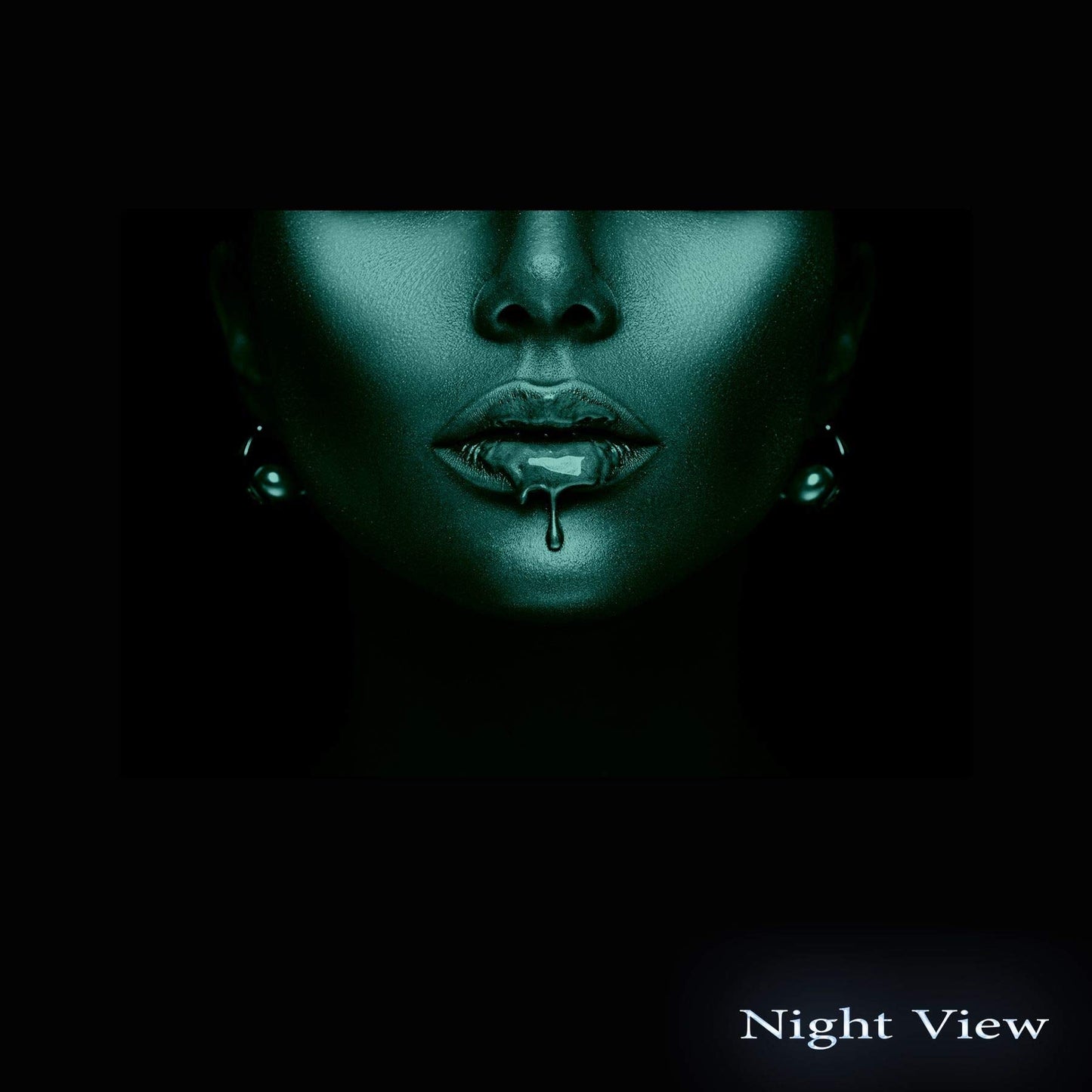 Startonight Acrylic Glass Wall Art - Portrait in Blue and Metallic Gold Decor - Glossy Artwork 24" x 36" Home Decor Ready to Hang