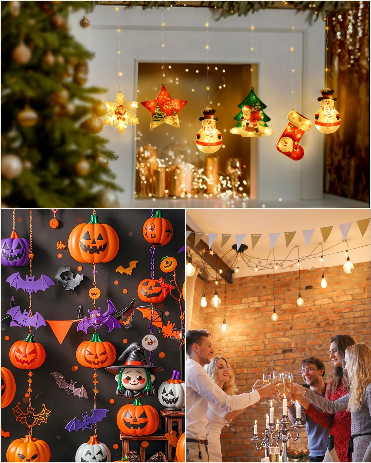 Adhesive Ceiling Hooks for Hanging Decor:20 Pack No Drill Small Drop Ceiling Hanger Strips for Decorations - Clear Decorative Ceiling Clips for Classroom Bedroom Room Party Halloween Christmas