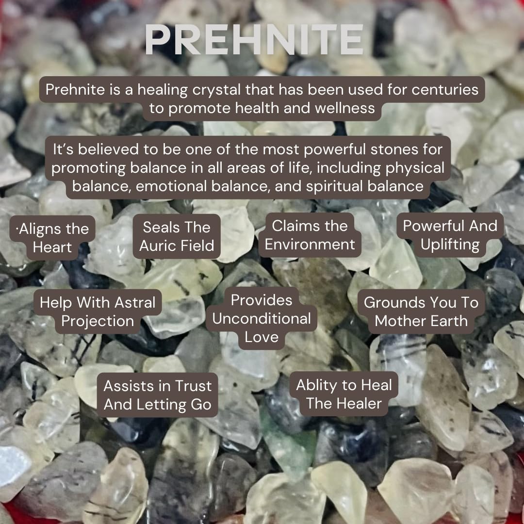 Indian Consigners Natural Crushed Polished Tumbled Gem Stone Chips, Decoration & Healing Crystals(Prehnite)