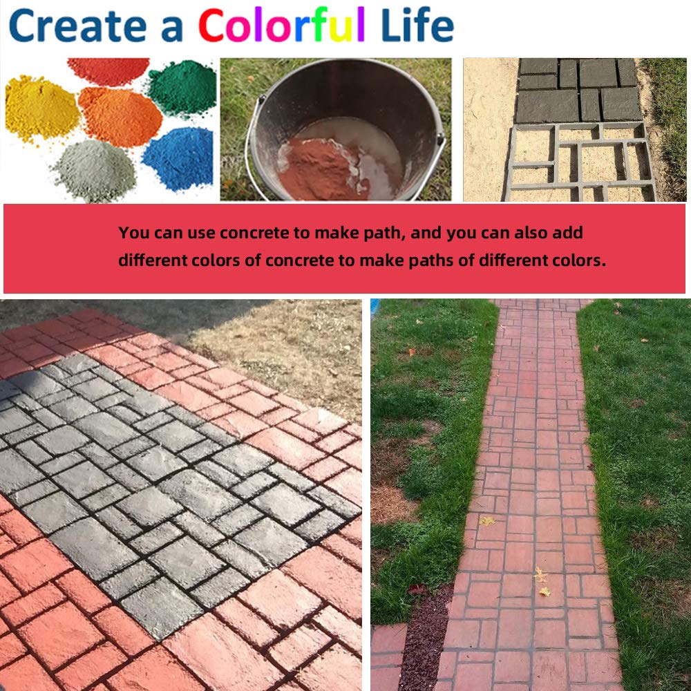 Anothera 17.5"x15.5"x1.5" 2Pack Concrete Molds Reusable Walk Path Maker Paving DIY Path Garden Yard Patio Mold (10-Grid)