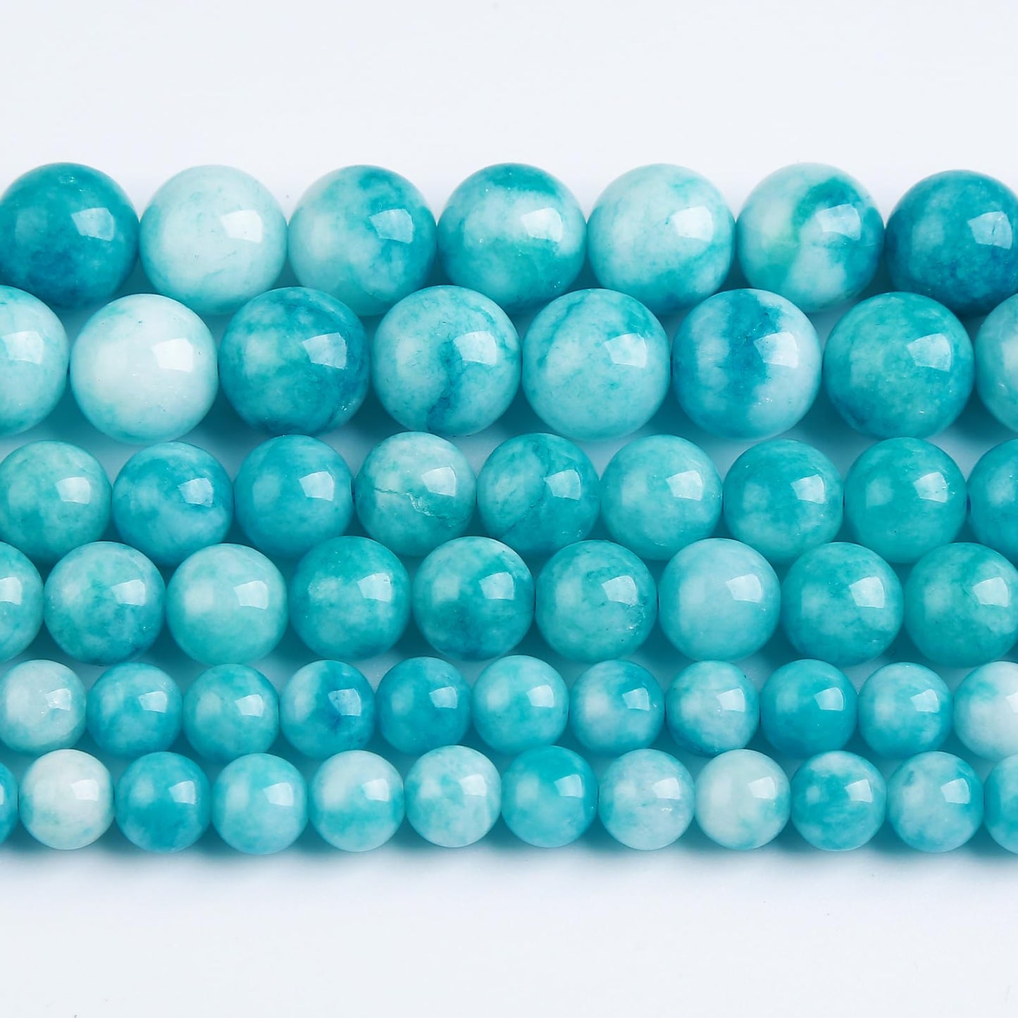 38pcs 10mm Natural Stone Beads Larimar Blue Stone Round Loose Beads for Jewelry Making DIY Bracelets Necklace
