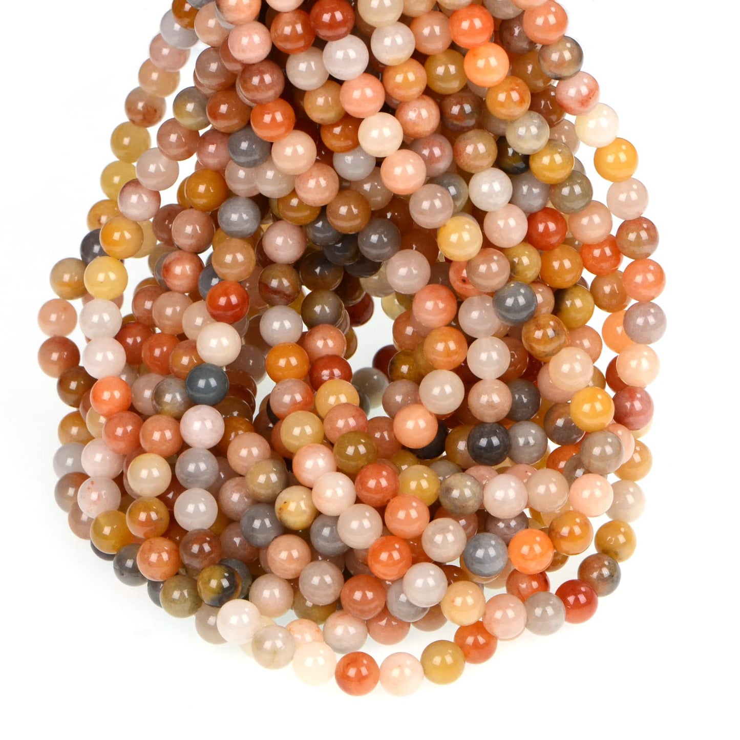 ICAI (Golden Jade) Natural Stone Beads Gemstone Round Loose Beads Crystal Energy Stone Healing Power for Jewelry Making DIY,1 Strand 35-37pcs(10mm)