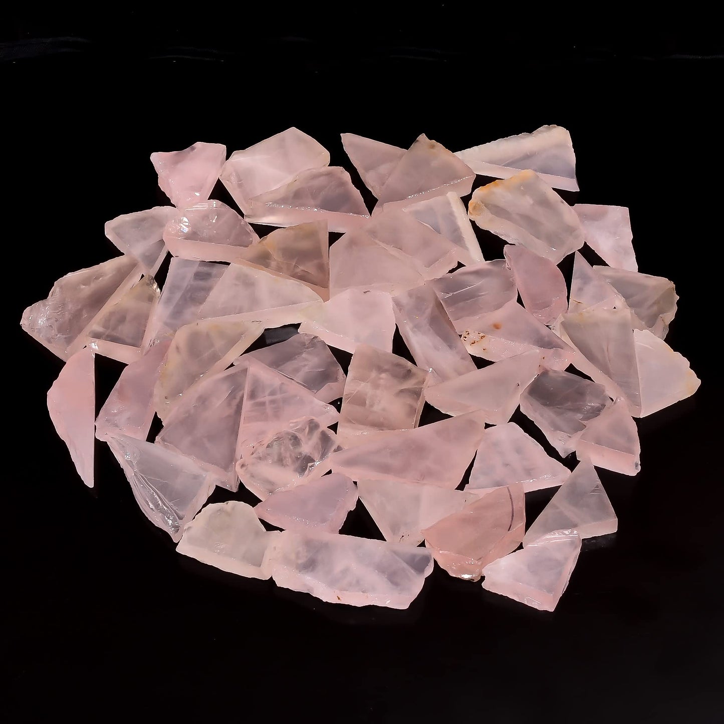 Natural Rose Quartz Raw Slice Gemstone- Healing Crystals for DIY Jewelry Making -Loose Natural Cabochon -Perfect for Crafting Unique Jewelry Designs (5 pcs, 25-35 mm)