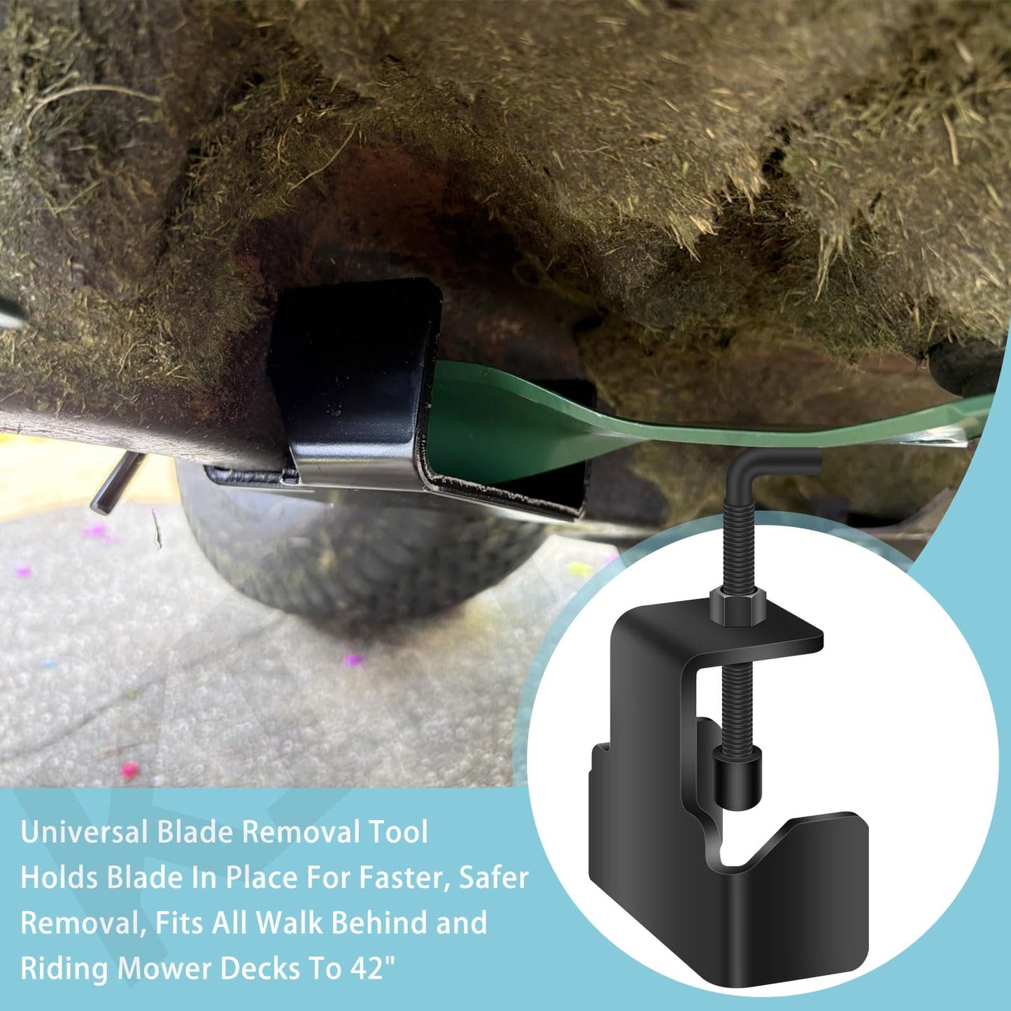 KINTLE 490-850-0005 Universal Mower Blade Removal Tool/Lawn Mower Blade Clamp Compatible with MTD 21" Walk Behind and Riding Lawn mowers, Fits for 11A-B13M729, 13A326JC058, 13AX935T004, 339079