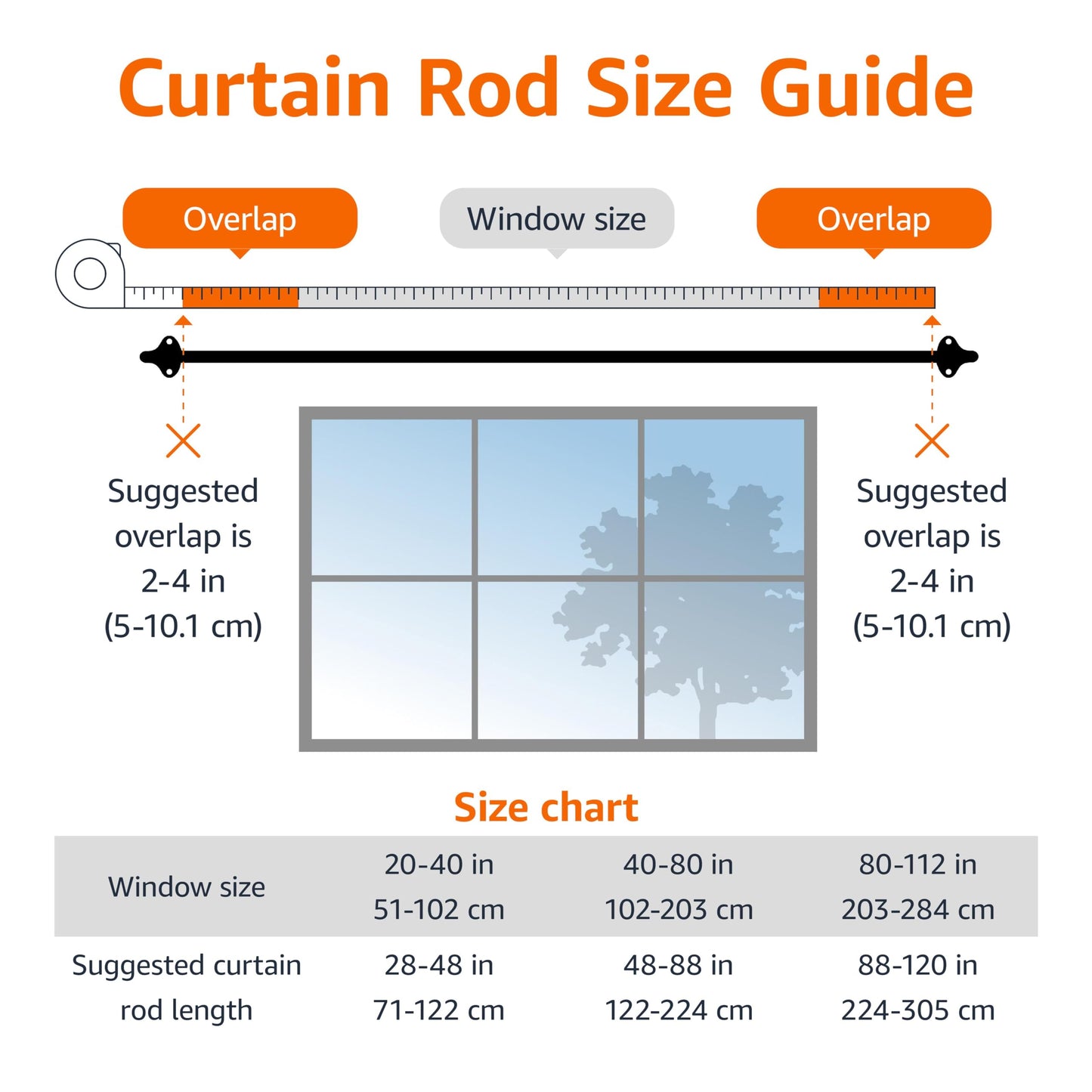 Amazon Basics Room Darkening Blackout Curtain Rod for Bedroom and Living Room, Curved, Wraps Around, Blocks Light, for Heavy Curtains, 48" to 88", Black