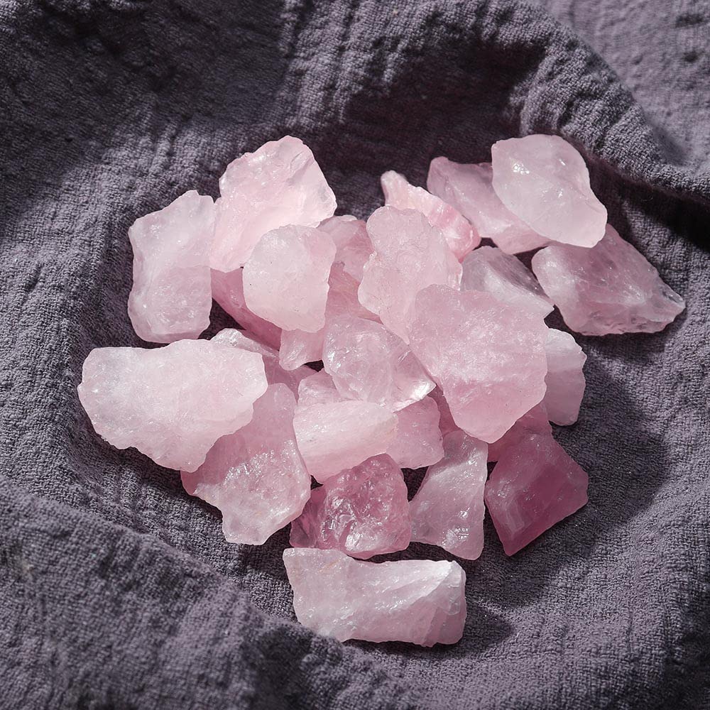 Apengshi 1/2 lb(230g) Natural Rose Quartz Crystal Tumbled Rough Stone Healing Crystal Chakra Raw Stone Meditation Reiki Collection