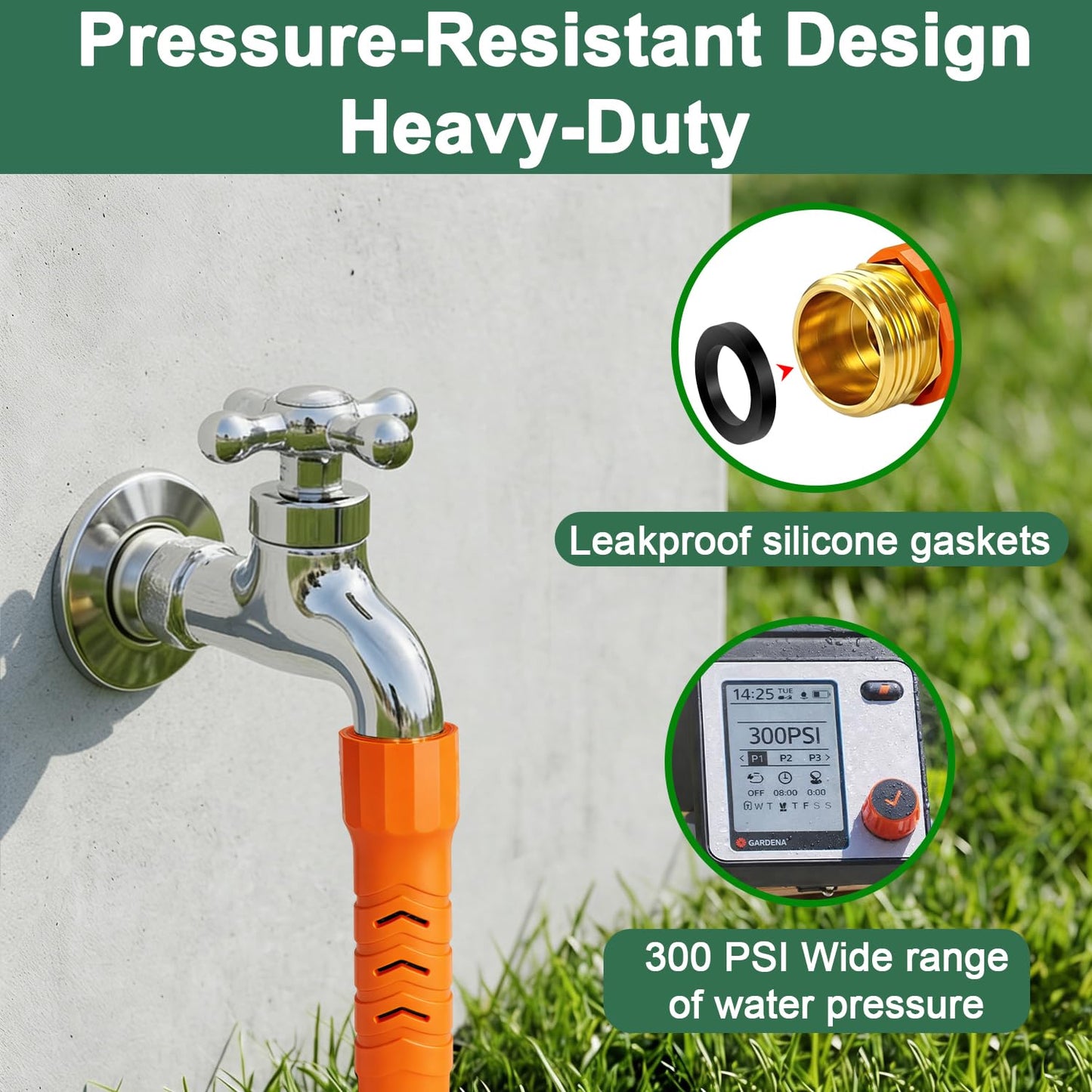 50FT Flexible Lightweight Garden Hose w/ 10Pattern Spray Nozzle,3/4 Inch 2026 Elastic Out Layer 2X Garden Hose,Triple Latex Core,No-Kink,Anti-Burst,Leak-Proof,Easy Use&Storage (50 FT)