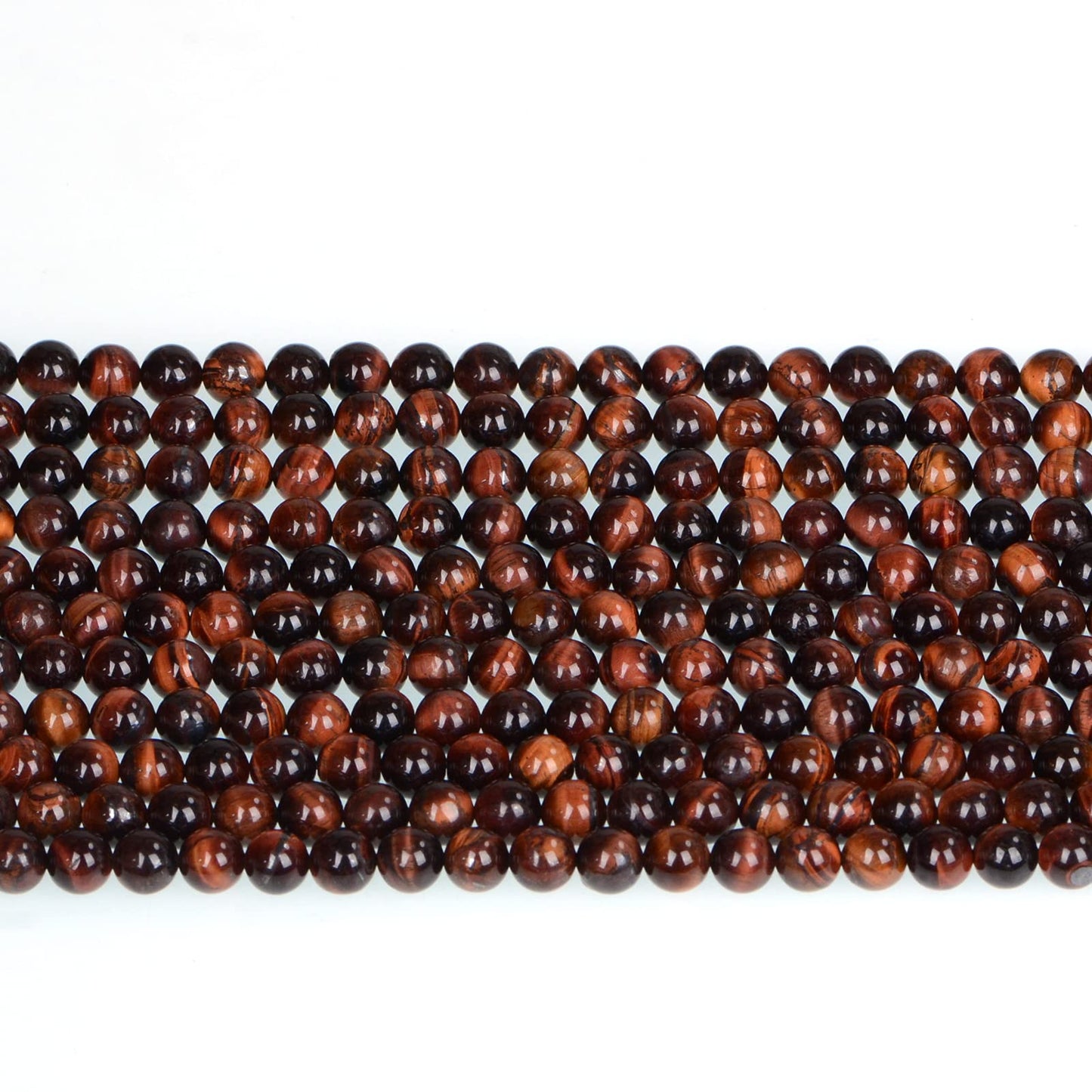 ICAI Beads 10mm Natural Red Tiger Eye Gemstone Round Loose Stone Beads for Jewelry Making DIY Crafts Design 1 Strand 15" APPR.34-36pcs