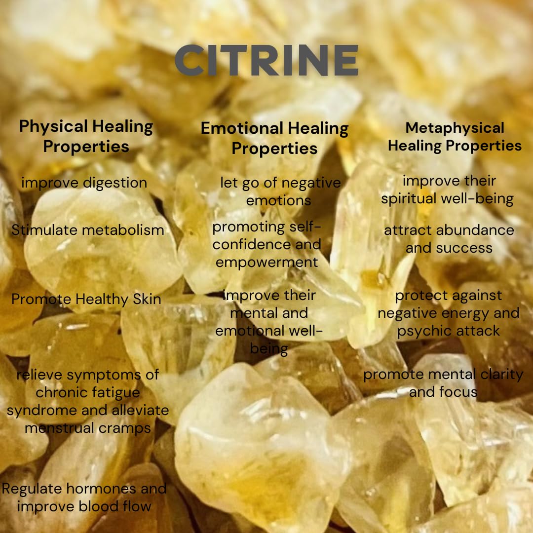 Indian Consigners Natural Crushed Polished Tumbled Gem Stone Chips, Decoration & Healing Crystals (Citrine)