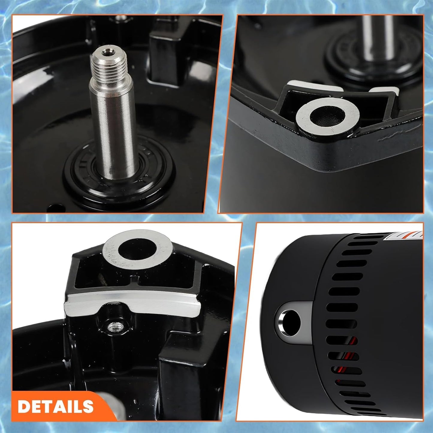 HRepair 3/4 HP Swimming Pool Pump Motor USQ1072 fits for Pentair Superflo Sta-Rite Whisperflo Pinnacle Anthony AR2 Pumps 230V, 5.6/11.2 Amps - 0.75 HP