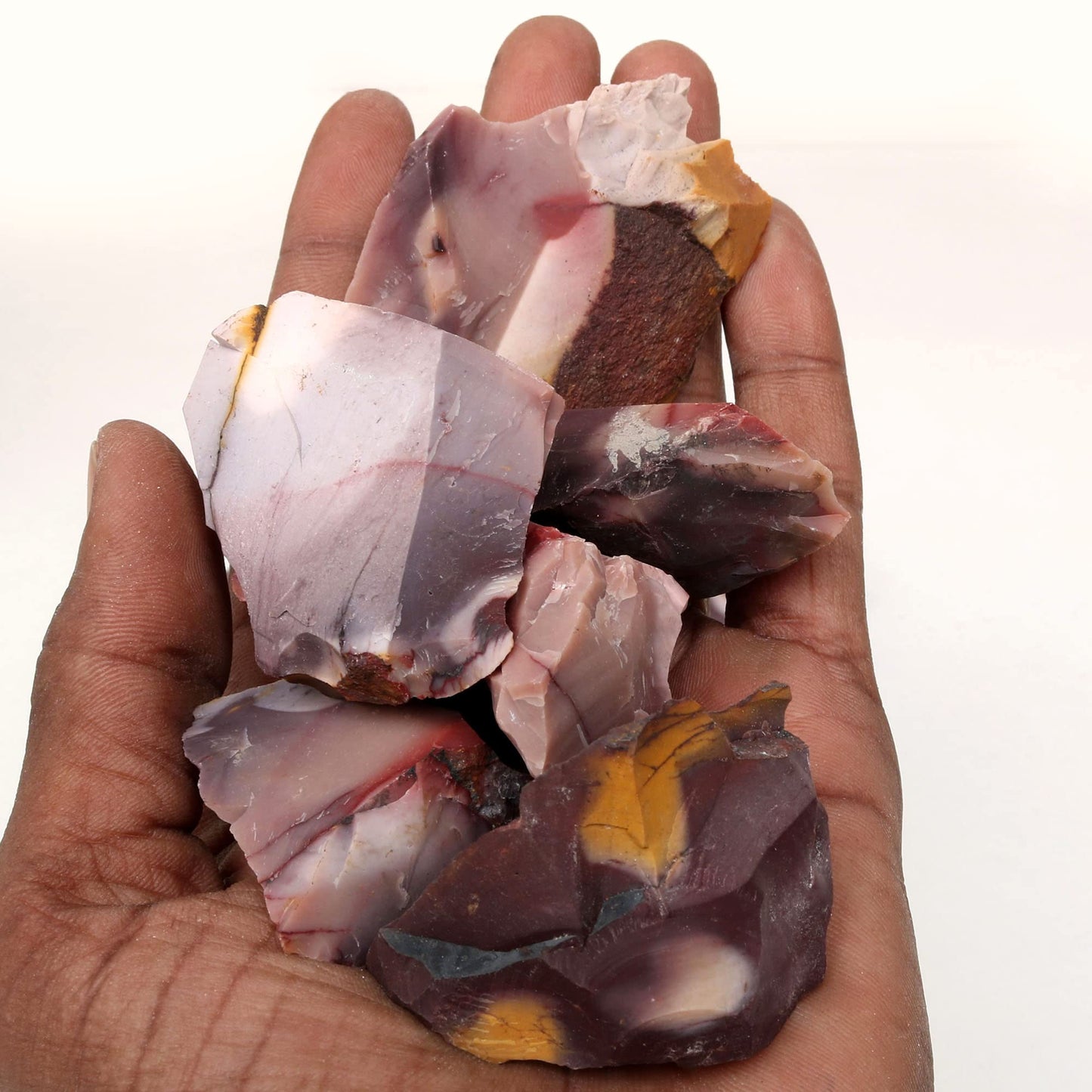 REAL-GEMS Natural Raw Healing Crystals Rough Stones for Tumbling, Cabbing, Polishing, Wire Wrapping, Wicca & Reiki Crystal Healing, Mix Gemstones,7 Chakra (Mookaite Jasper)
