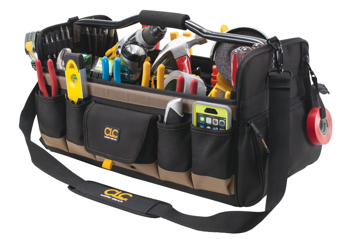 Custom Leathercraft WORK GEAR 1579 20 Inch, Open Top, Soft Sided Tool Box, 27 Pockets