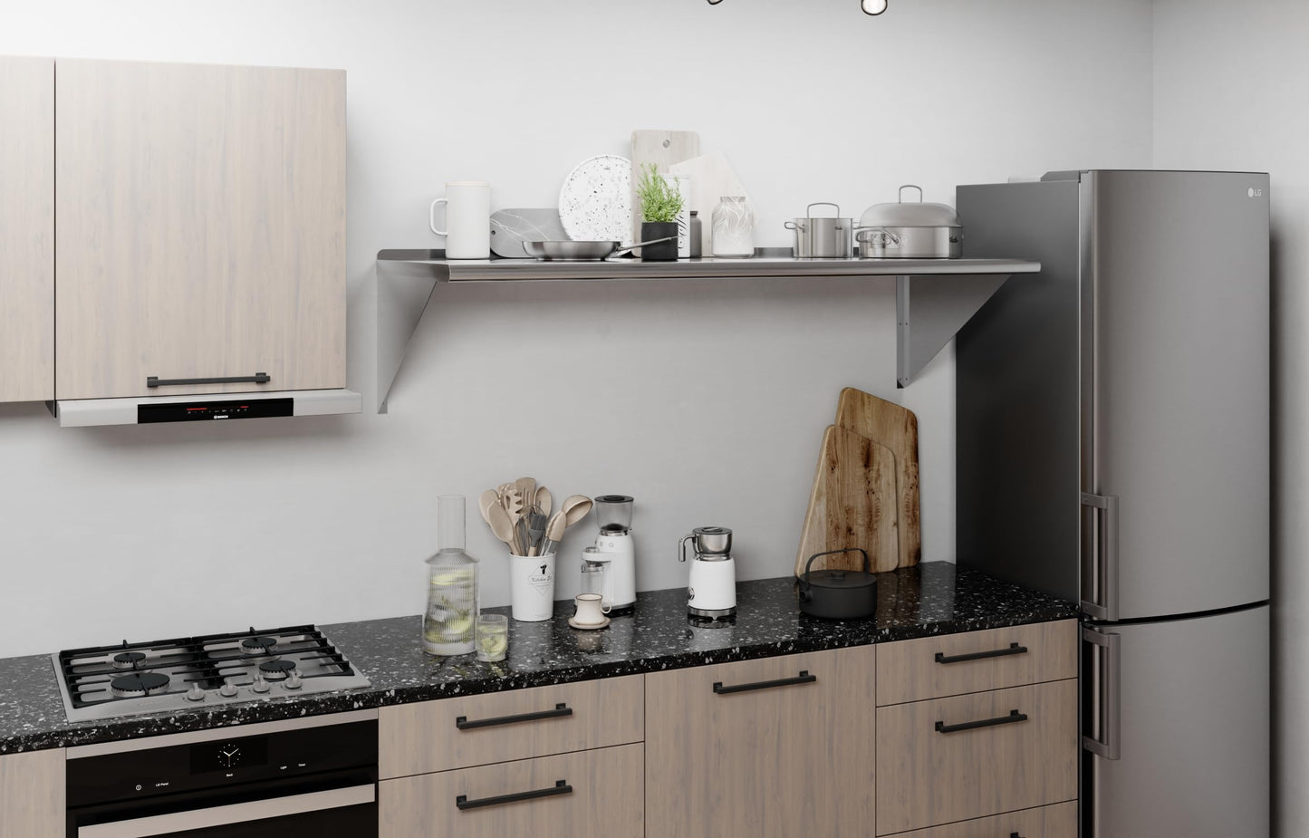 AmGood 24 in. x 60 in. Stainless Steel Wall Shelf | NSF | Metal Shelving | Garage, Laundry, Storage, Utility Room | Restaurant, Commercial Kitchen
