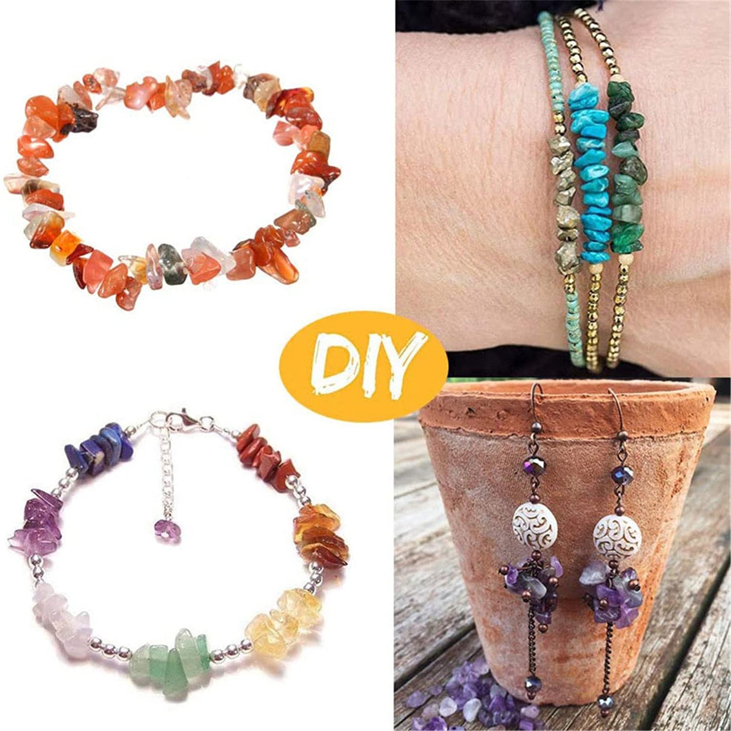450PCS Purple Quartz Natural Irregular Chip Stone Beads 5-8mm Gemstones Crystal Loose Bead for Jewelry Making Bracelet Necklace DIY Craft Finding