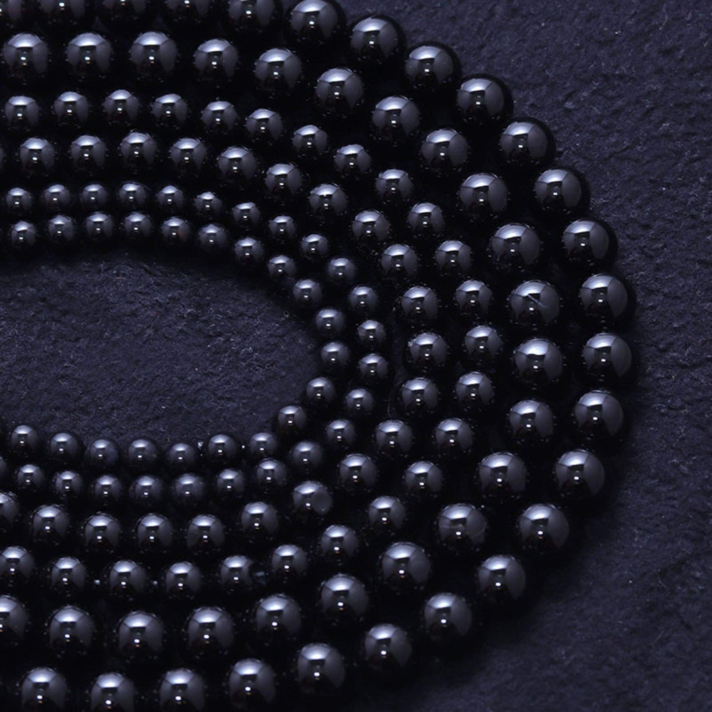 Filluck Natural Stone Beads 8mm Black Polished Round Smooth Agates Gemstone Beads for Jewelry Making 15 Inch(Black Onyx,8mm)