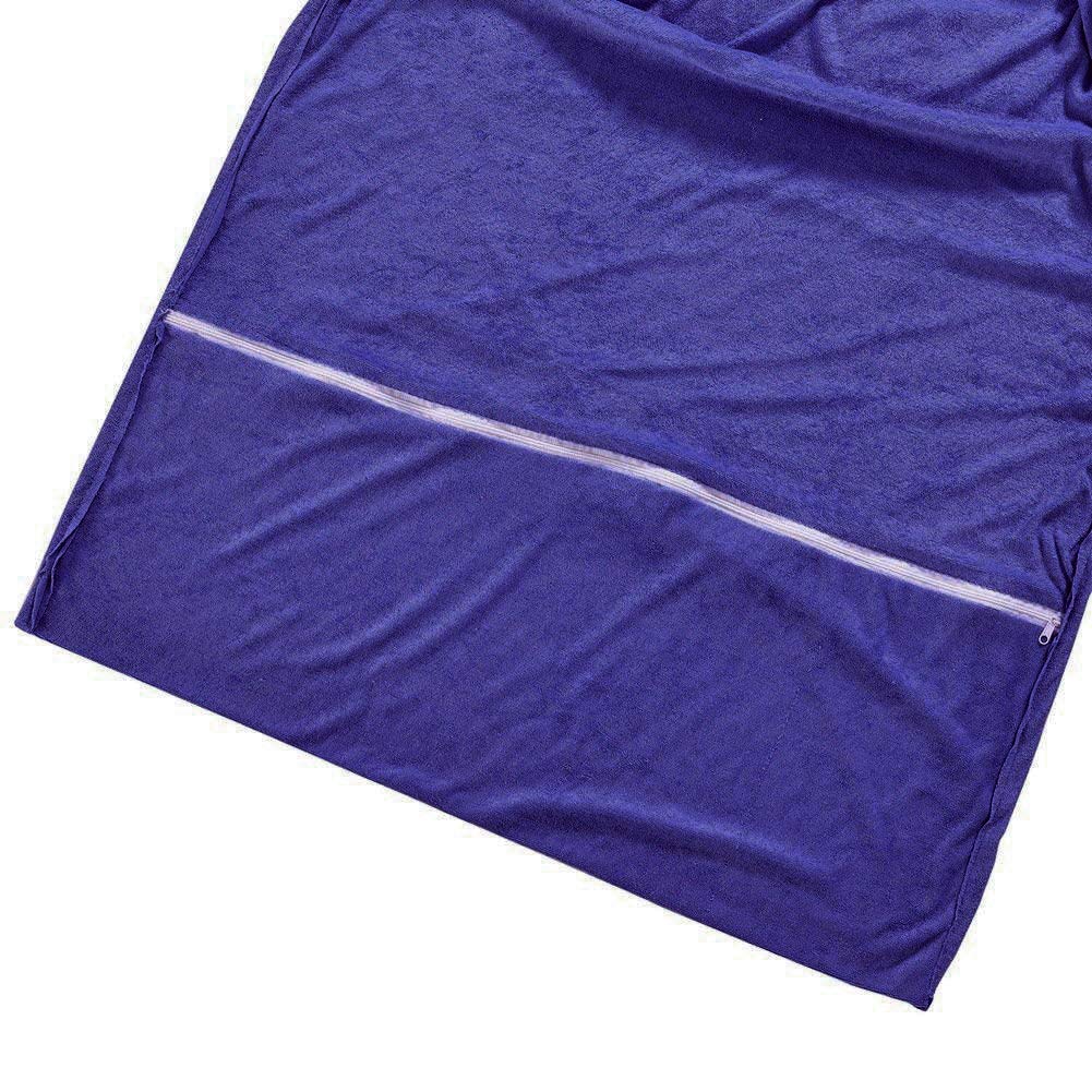 VOCOOL Double Layer Chaise Lounge Pool Chair Cover Beach Towel Fitted Elastic Pocket Won't Slide (Dark Blue)