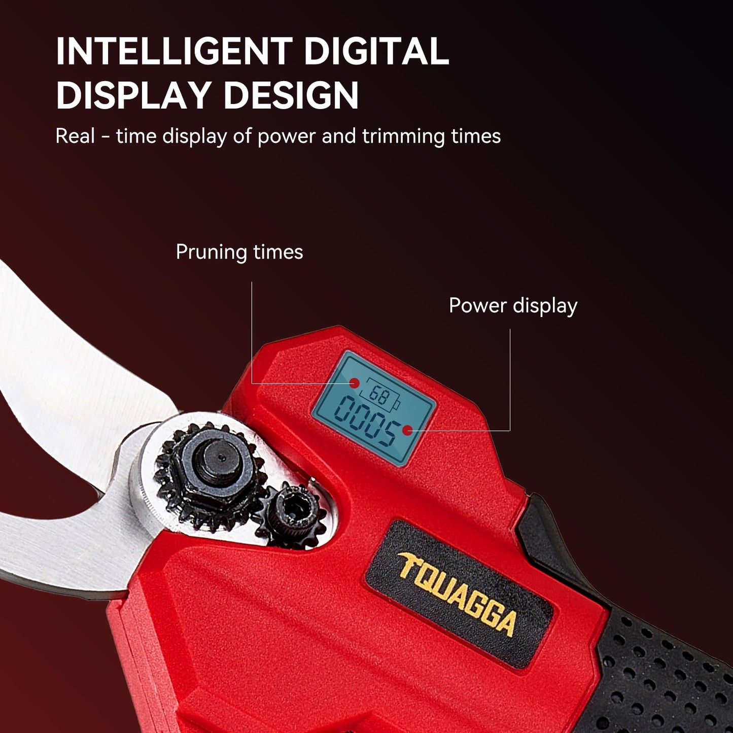 Electric Pruning Shears Cordless 2-in-1 Grafting Tool Kit, 3 Replaceable Cut Blades (Ω/U/V), 2×2000mAh Batteries, LCD Display Power Grafting Tool for Tree Branch Garden (shear)