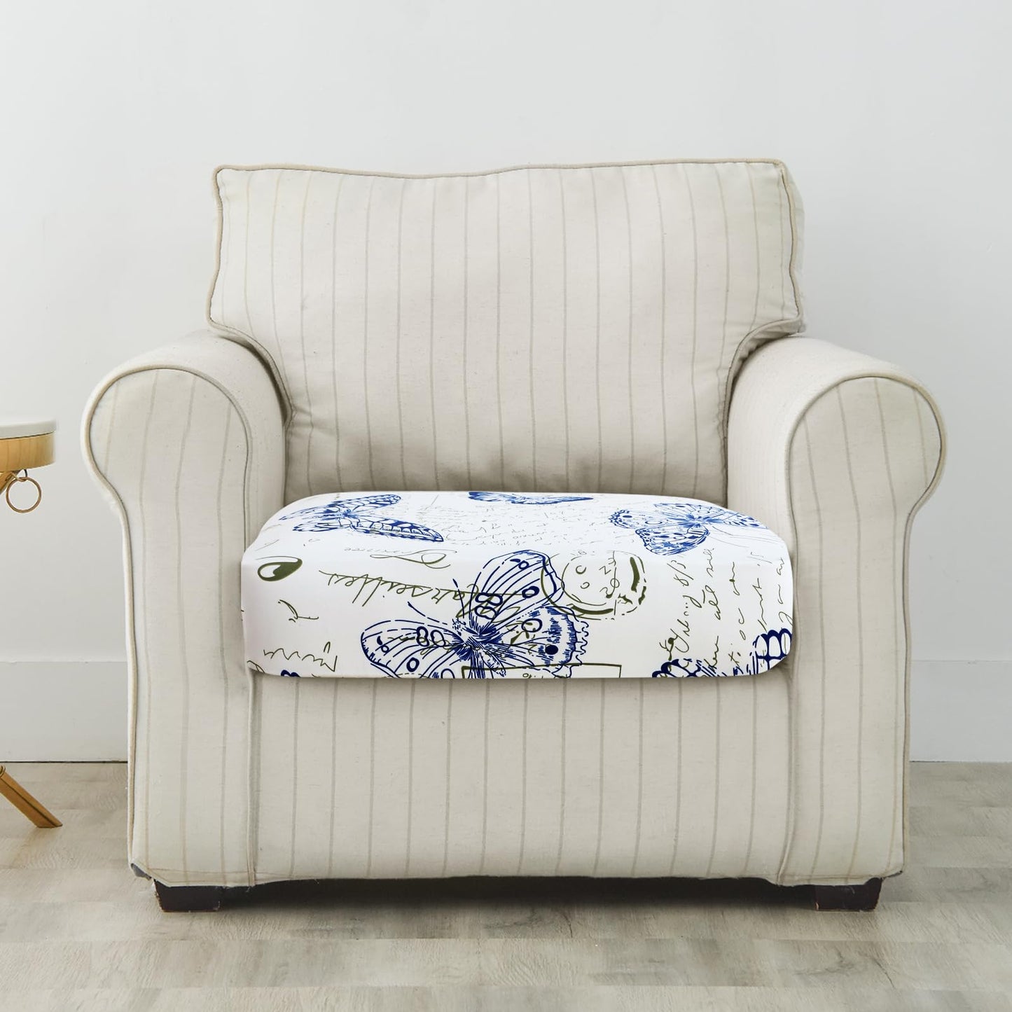 FORCHEER Printed Couch Cushion Cover Stretch Butterfly Slipcover for Sofas and Couch Cushions Indoor Washable 19-26 inch Long (1PC,Style 14)