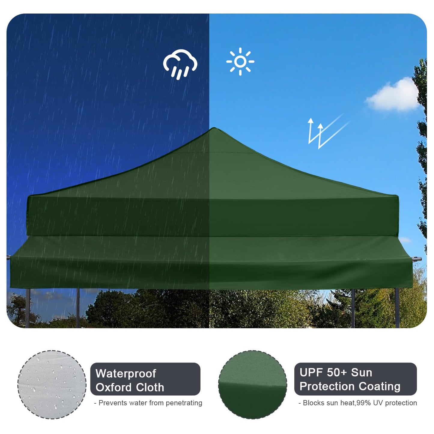 Pop up Canopy Tent with Awning Easy up Canopy with Wheel Bag Heavy Duty Waterproof Canopy Commercial Gazebo Tent for Outdoors Parties Vendors