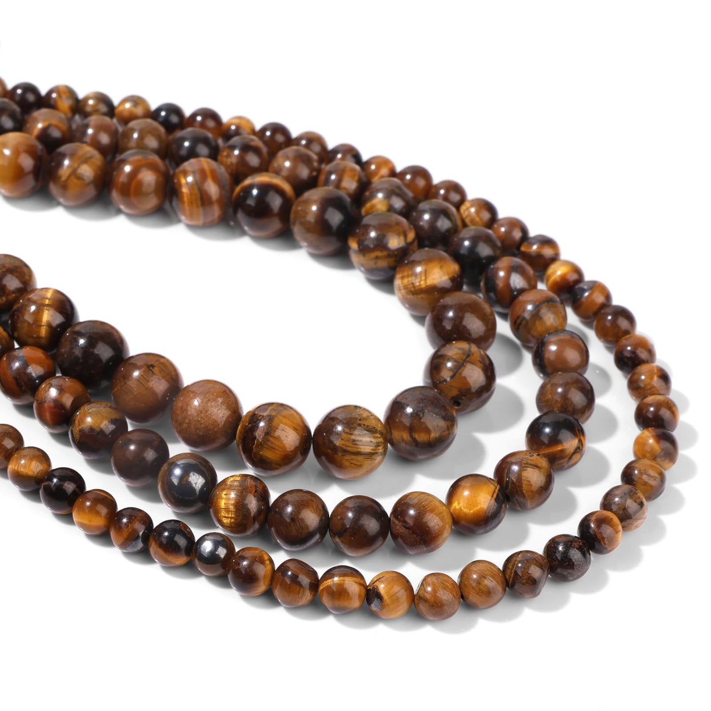 40pcs 10mm Natural Tiger Eyes Gemstone Beads Healing Crystal Round Loose Stone Beads for Jewelry Making, Crystal Stone Beads for Bracelets Necklace Earrings Making