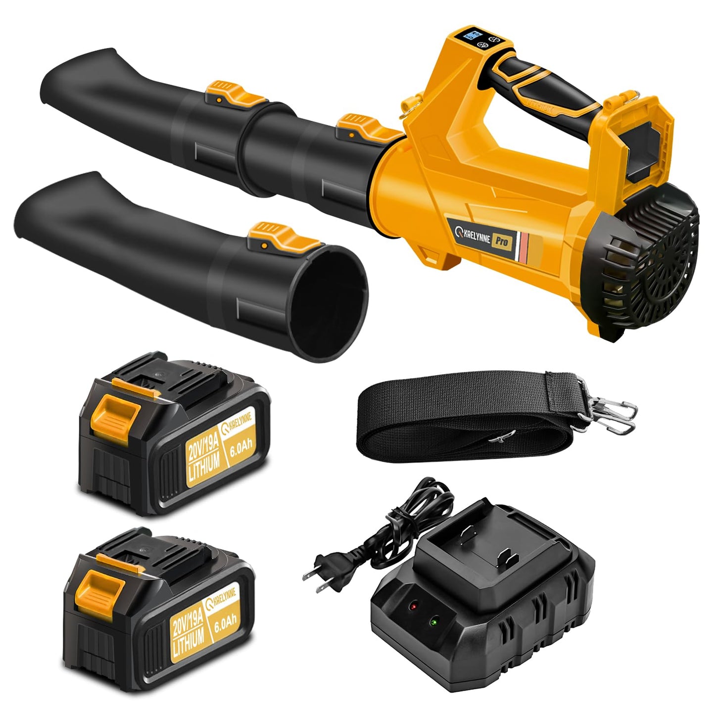 Leaf Blower, 20V Leaf Blower Cordless with 2 X 6.0Ah Batteries and Charger Included, 540CFM 170MPH & 6 Speed Mode, Handheld Electric Leaf Blower for Lawn Care, Yard, Garden and Dust