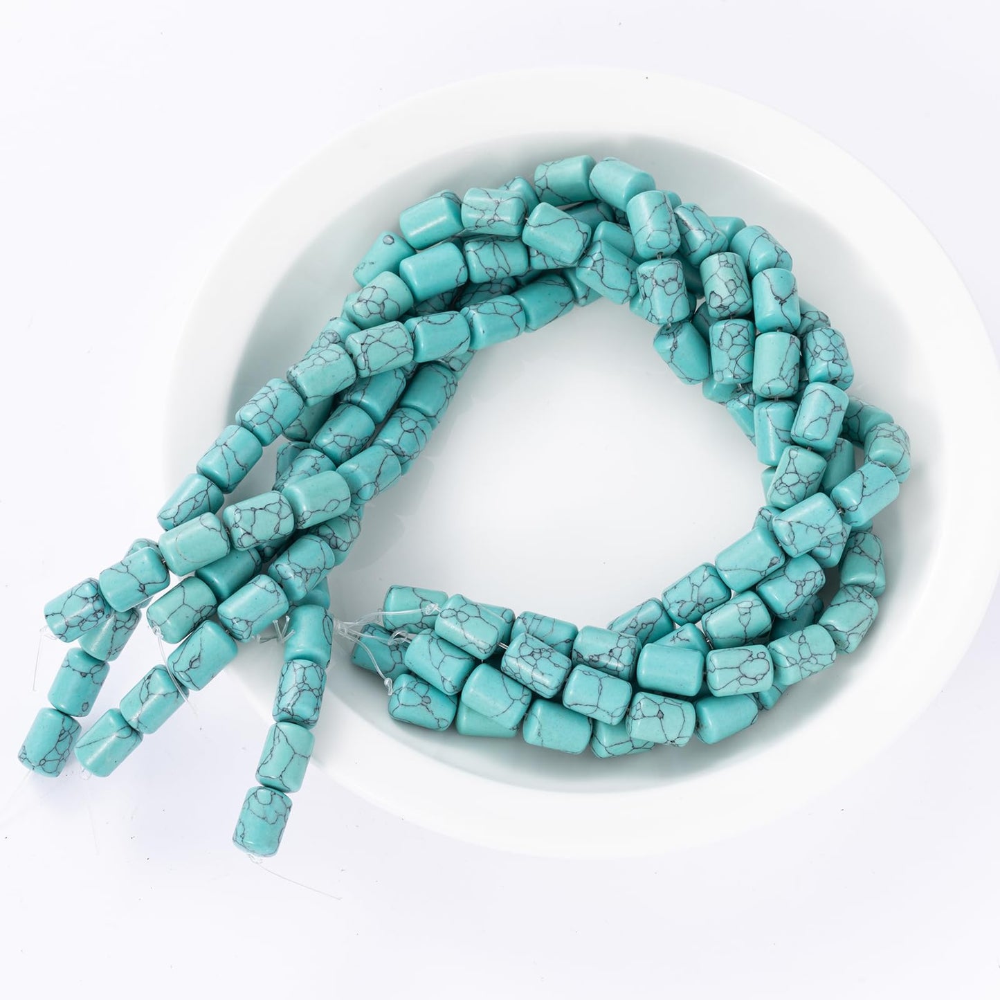 Natural Blue Turquoise Cylinder Tube Beads 10x14mm 38cm/str Loose Semi Gemstone Stone Beads for Making Bracelets Necklace