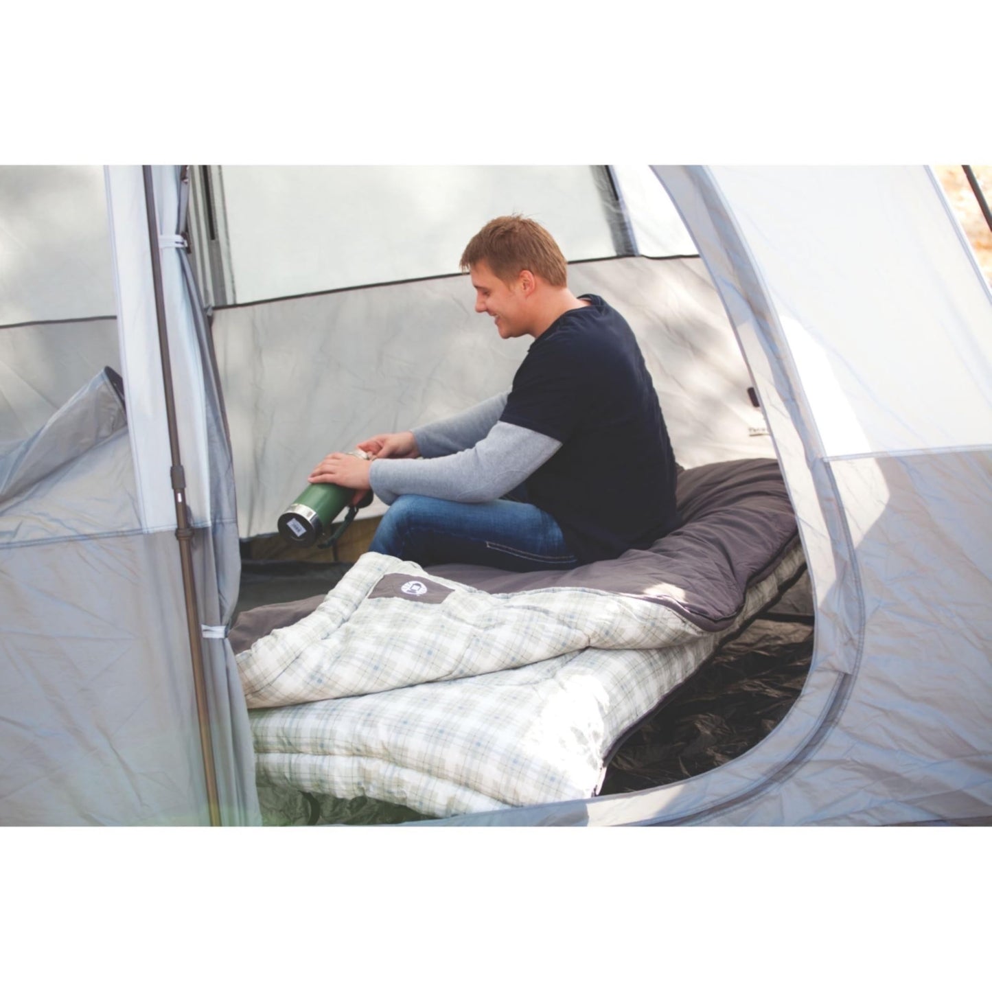 Coleman Heritage Big & Tall 10°F Flannel Sleeping Bag, XL Sleeping Bag Fits Adults up to 6ft 7in Tall, Machine Washable, Great for Camping, Hunting, Guests, & More