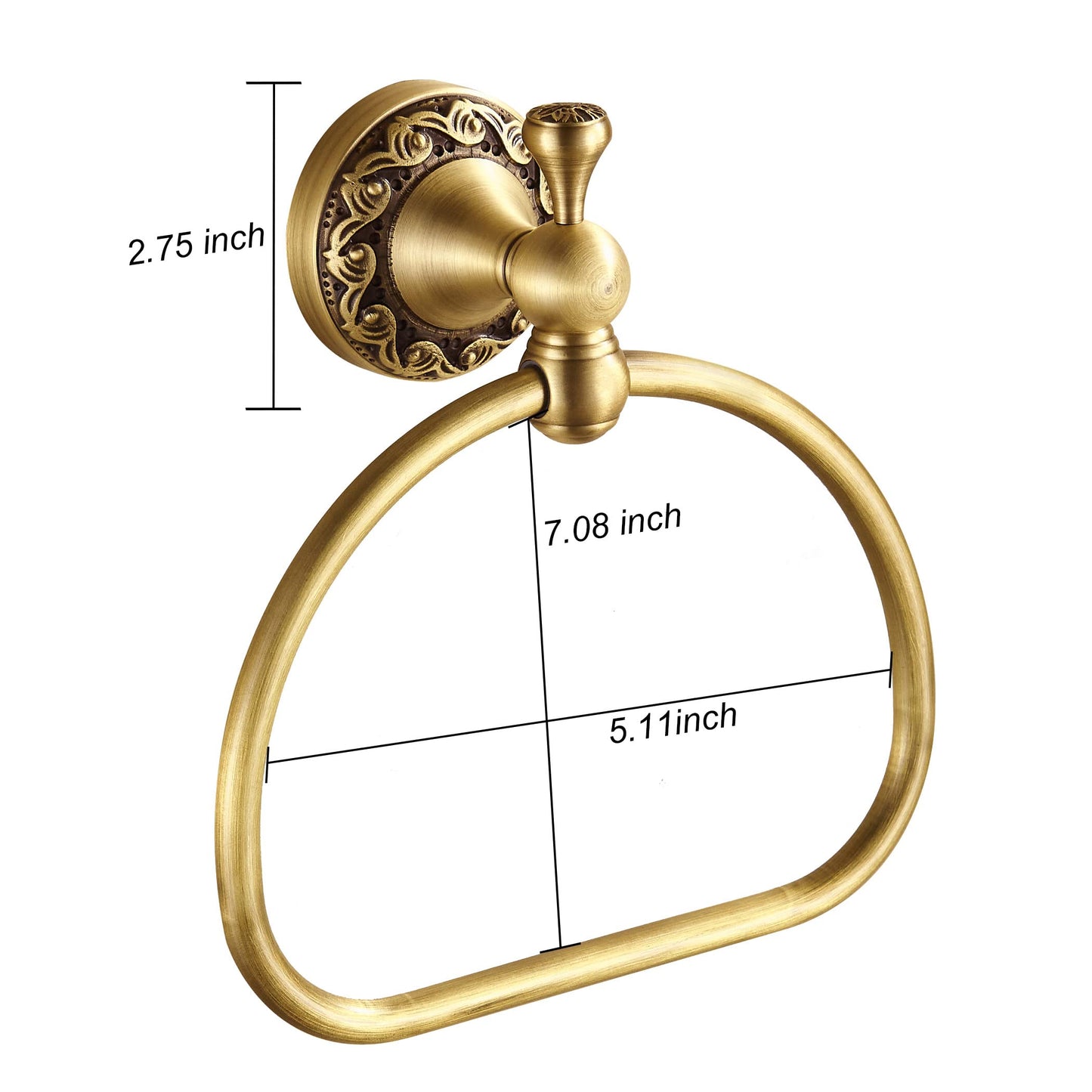 WOLIBEER Brass Towel Ring,Antique Hand Towel Holder, Bathroom Hand Towel Rack Hanger Wall Mounted Retro Kitchen Accessories