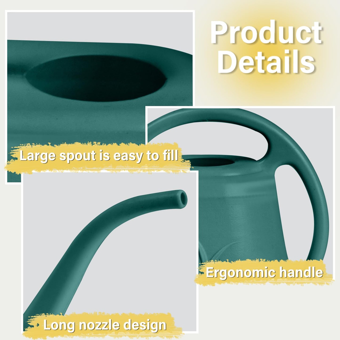 TTAOE GN Plastic Watering Can - for Indoor and Outdoor Plant - 1/2 Gallon - Green