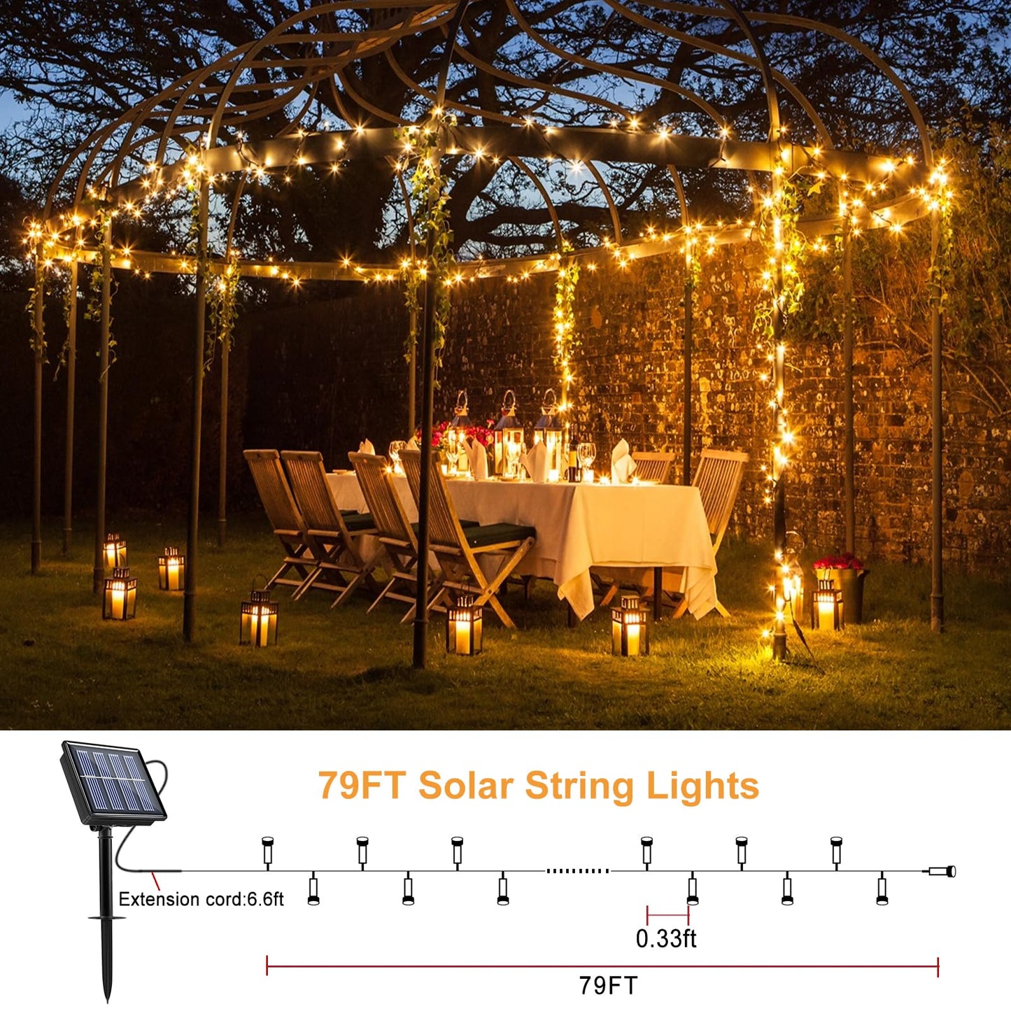 2 Pack Solar String Lights Outdoor Waterproof, 158FT 480 LED String Lights for Outside, 8 Modes Twinkle Fairy Light Green Wire for Patio Tree Garden Party Holiday Decorations, Warm White
