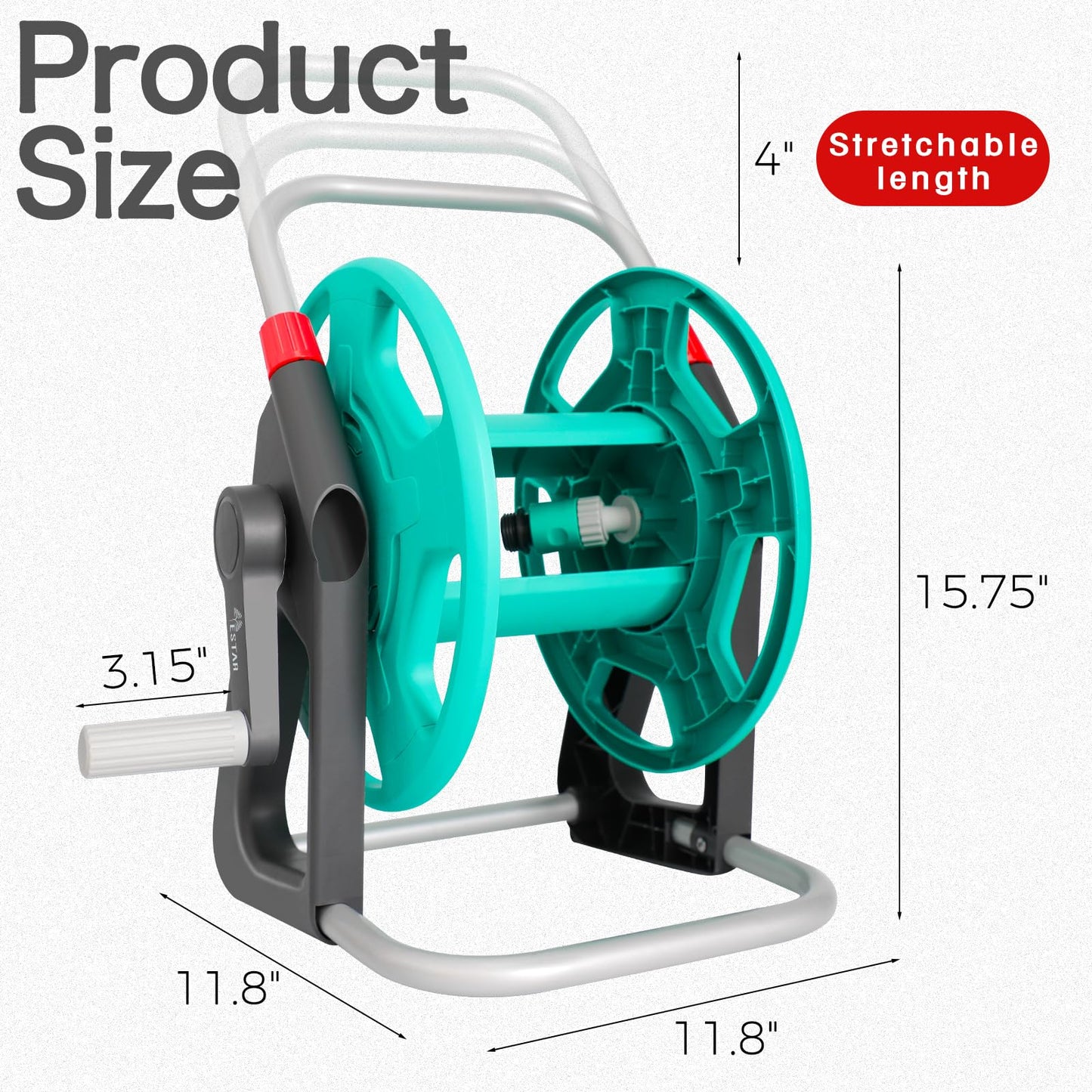 YESTAR Garden Water Hose Reel Cart,Holds 50-60 Ft of 5/8 Inch Hose, Portable Hose Pipe Holder for Outside