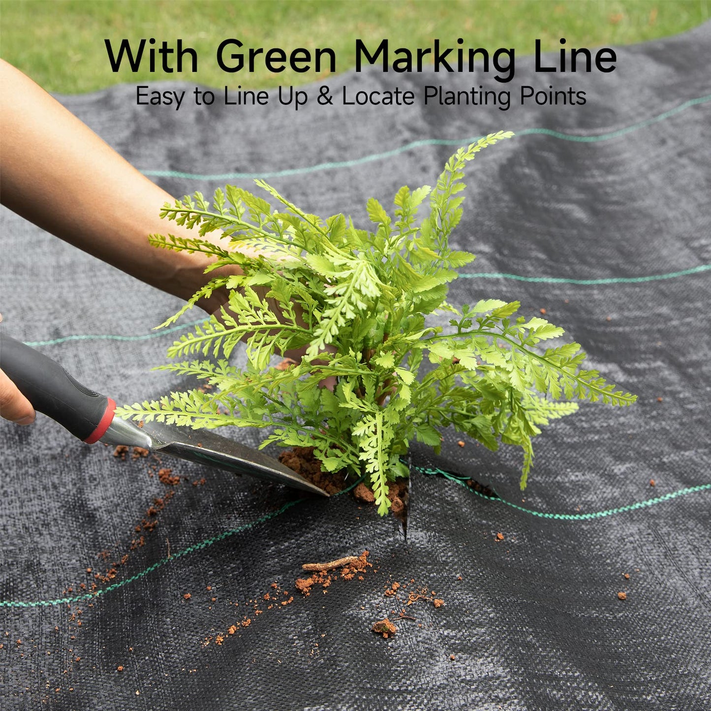 GreatBuddy 4FT × 100FT Weed Barrier Landscape Fabric Heavy Duty, 3.2oz High Density Weed Cloth for Greenhouse, Garden, Yard, Pathway, Ultra-Durable Woven Weed Control Ground Cover, Easy Setup