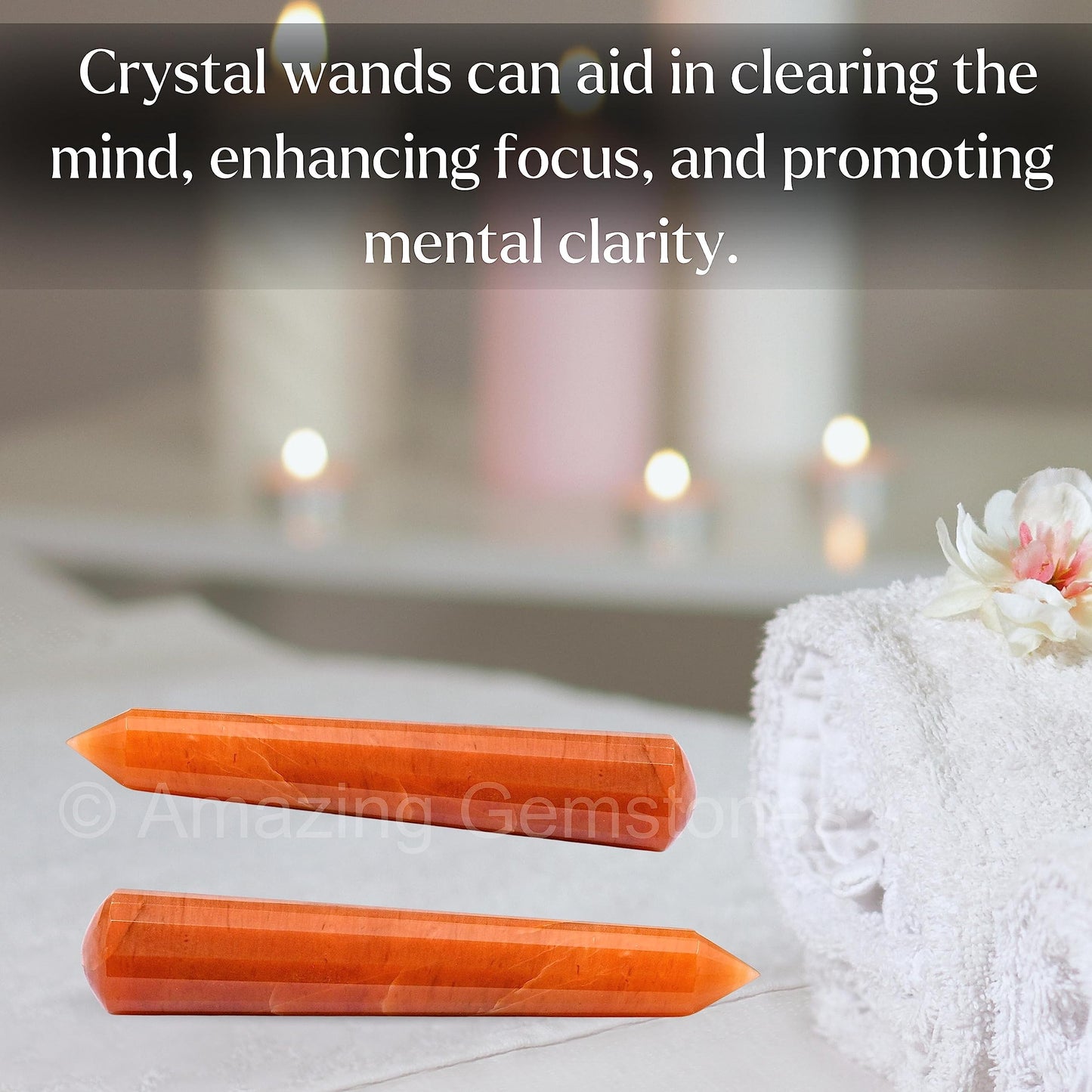 Amazing Gemstone Red Aventurine Crystal Wand Massage Stick - Pelvic Wand Gua Sha for Adults - Crystals and Healing Stones Massage Wands for Adults Gifts (Pointed)