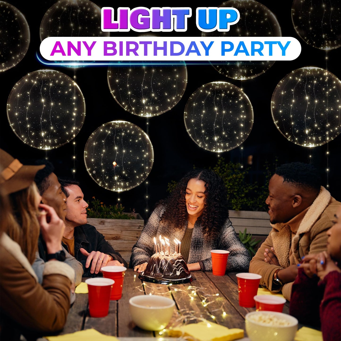LED Light Up Balloons 10 Pack – 20" Transparent Glow Balloons Light Up with LED String Lights & Switch, Easy Air or Helium Use for Special Events, Weddings, Party Decorations & Festive Nights