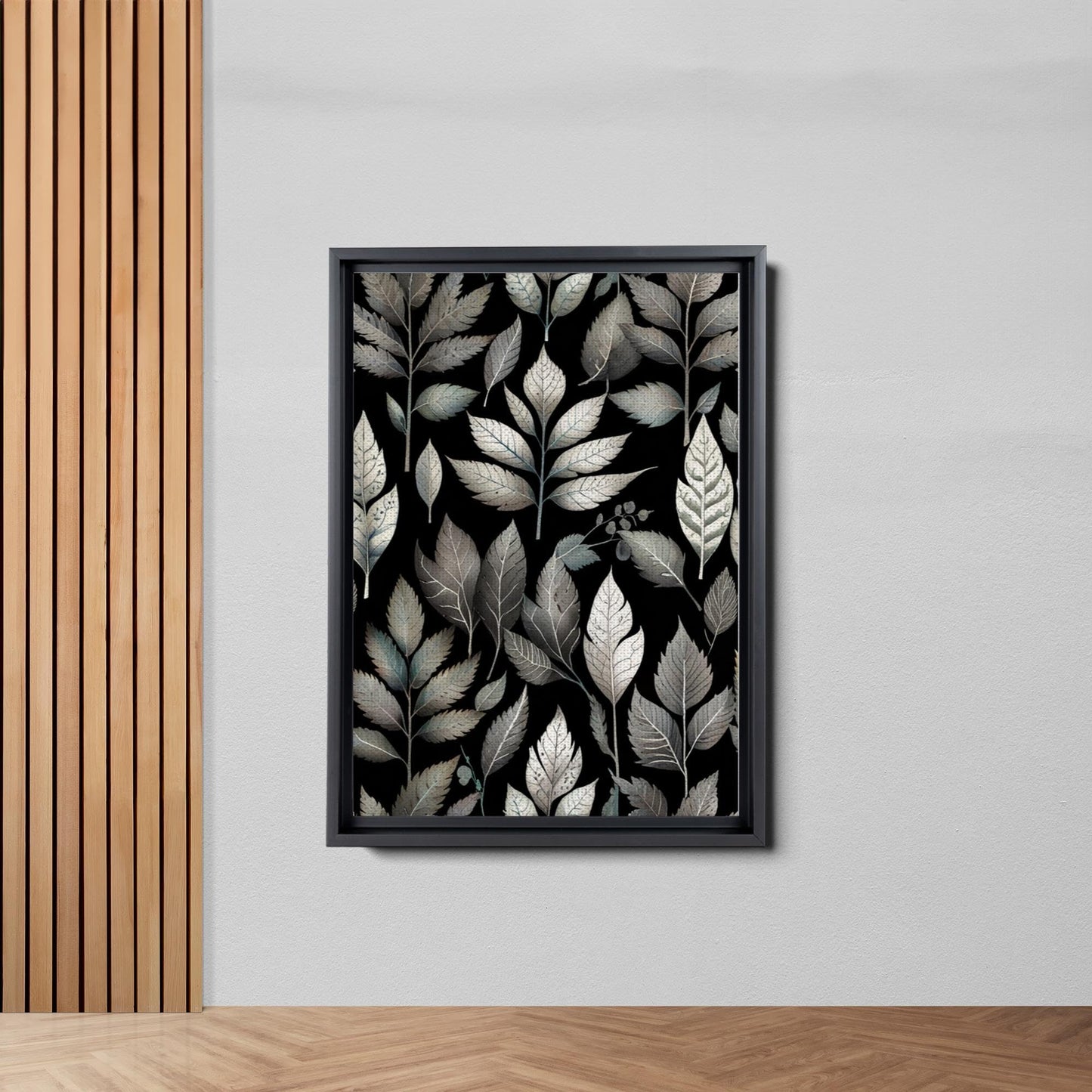 Canvas Print Scandinavian Folk Art Black and Beige Abstract Botanical Wall Art for Scandinavian Home Decor Decor Canvas, Wall
