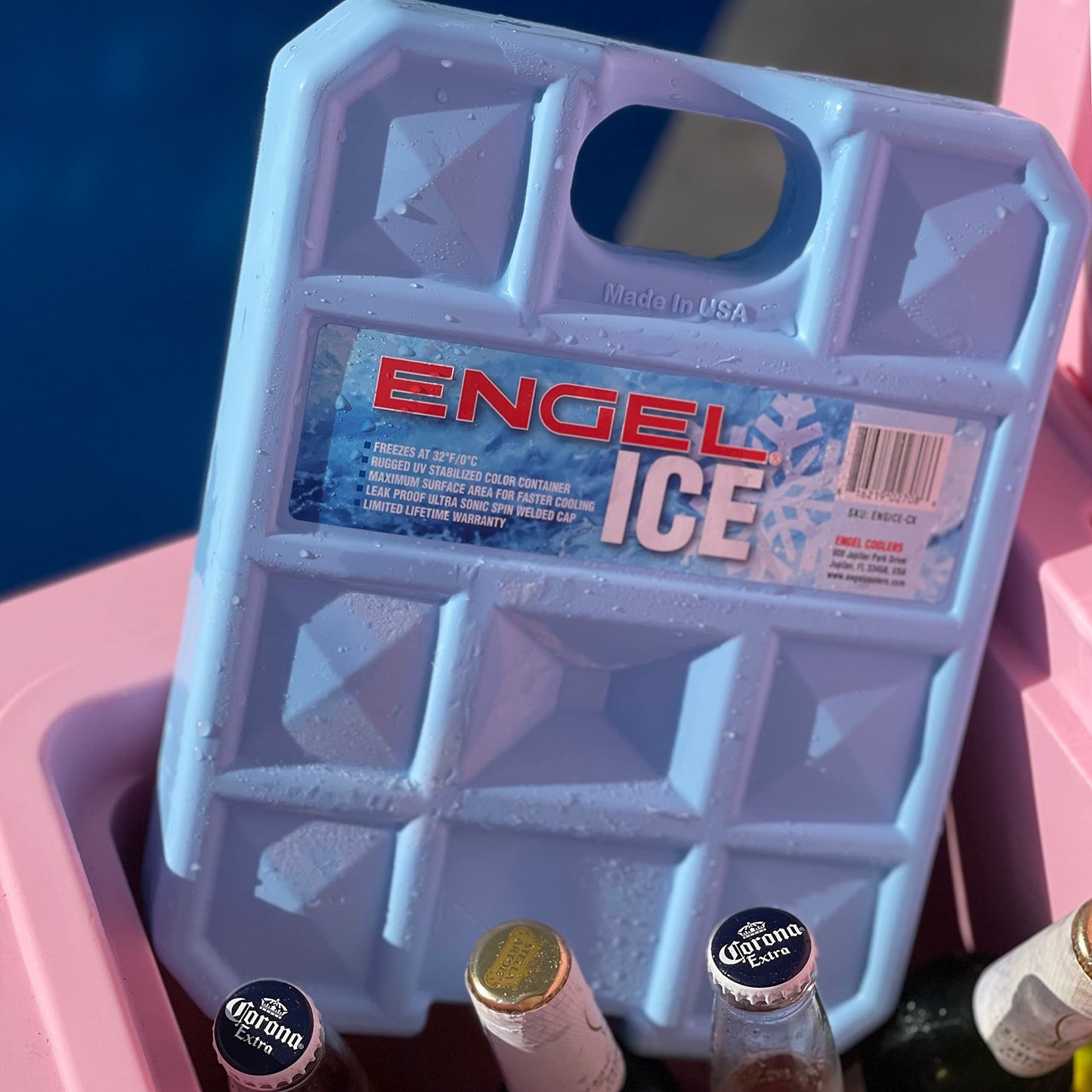 ENGEL 5lb Reusable Ice Packs 32°F - Made in USA - Long-Lasting Cooler Packs for Camping, Fishing, Boating & Food Storage - Non-Toxic Safe Replacement for Regular Ice