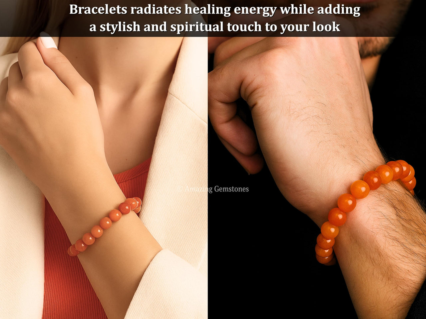 Amazing Gemstone Crystal Bracelet for Women Men's Gifts - Protection Healing Crystal Bracelet - 8mm Gemstone Beaded Stretchable Bracelet Pulseras Para Hombres Mujer Stocking Stuffers Mothers Day Gift (Red Aventurine)