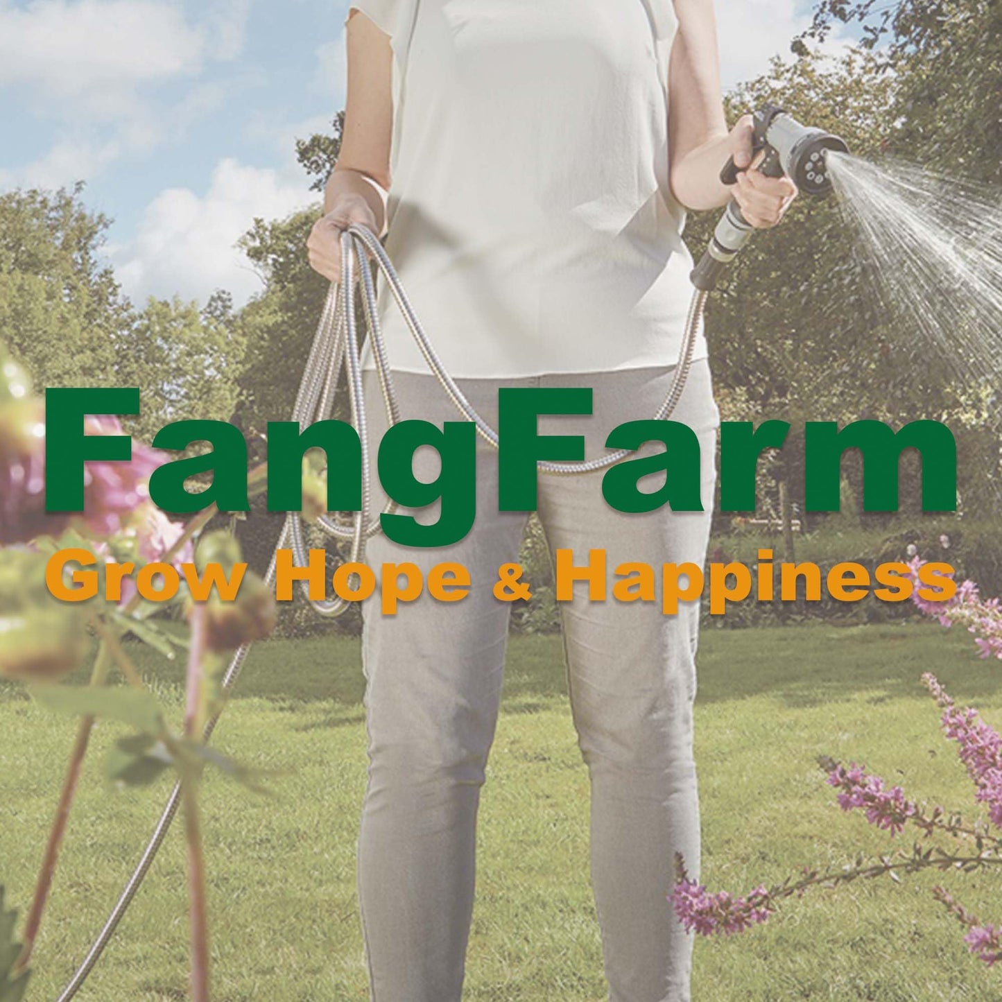 FangFarm Stainless Steel Garden Hose: 5FT 3/4" Male to Female Brass Fittings - Flexible Metal Water Hose for RV - Camper Faucet Extension Patio