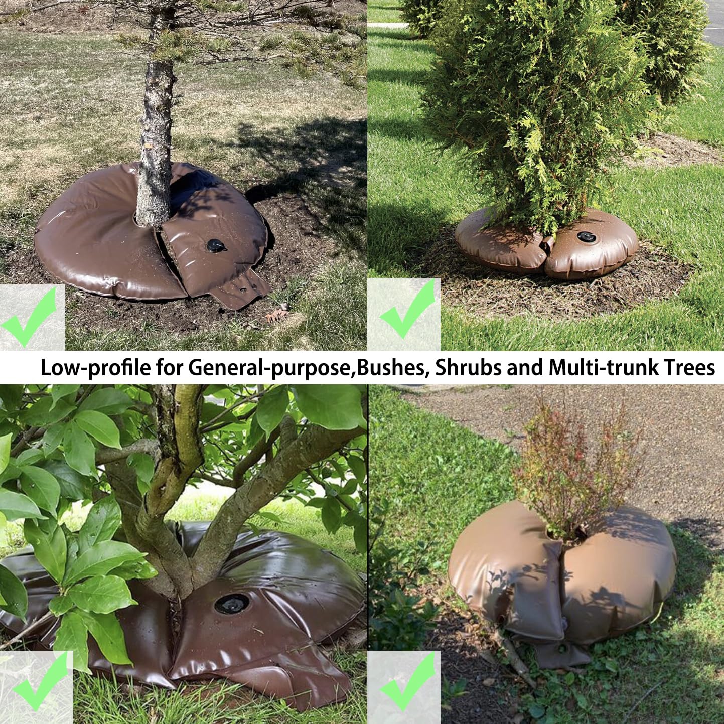 20gal Tree Watering Ring with Coconut Fiber Mulch Ring, Deep Root&Slow Release&Automatic Drip Irrigation Watering System for Trees and shrubs (2*Watering Ring +2* Mulch Mat)