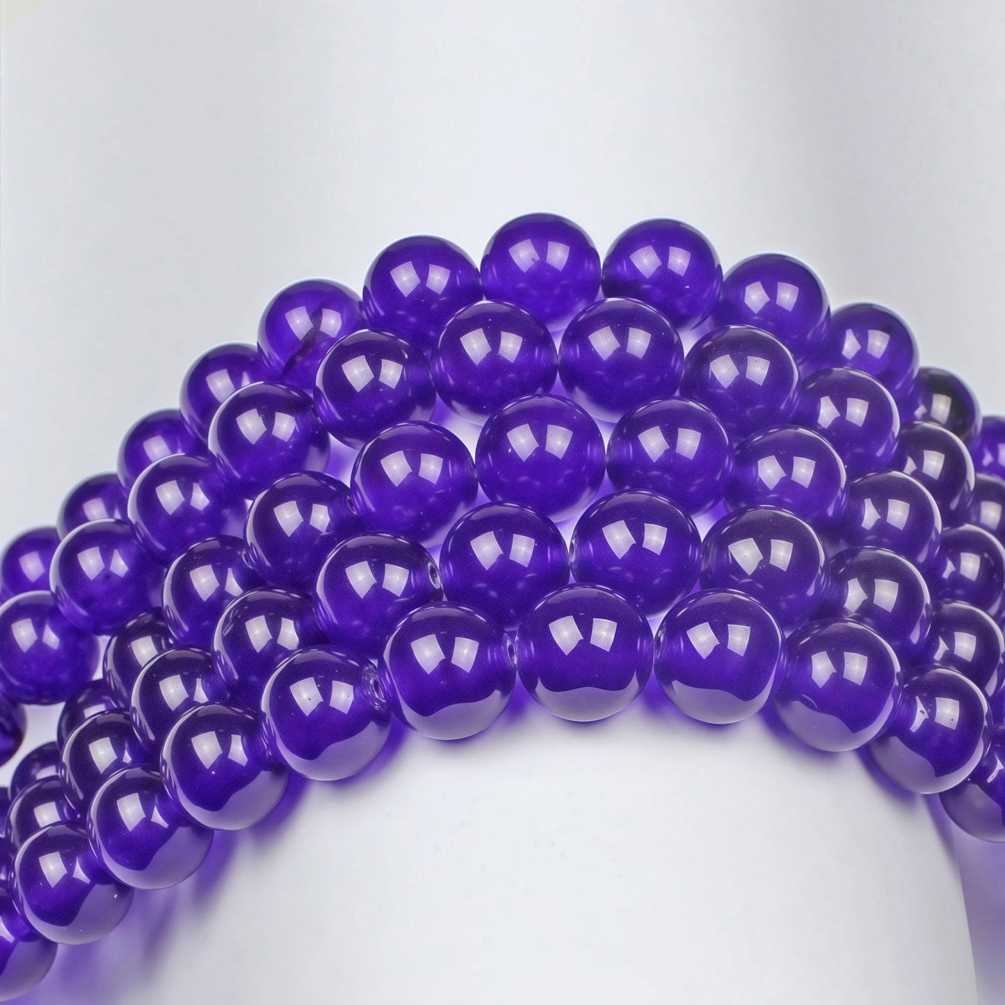 MJDCB Natural Stone Beads Purple Jade Round Loose Beads for Jewelry Making DIY Bracelet Necklace (10mm)