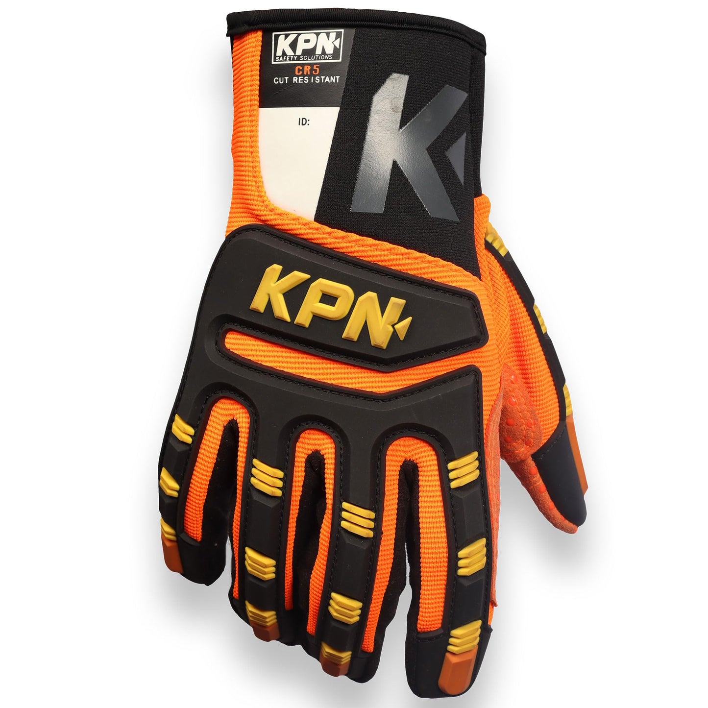 KPN CR5 Work Gloves for Men & Women, Cut & Impact Resistant with Dotted Synthetic Palm Grip, for Mechanical & Heat Hazards - Large (Pack of 1)