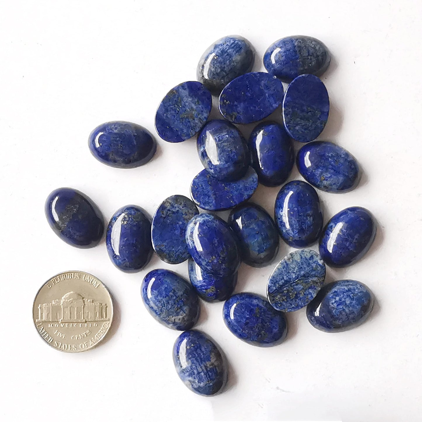 Bacatgem 7 Pcs Lapis Lazuli Oval Cabochons Flatback Crystal Stone Gemstones Beads for Jewelry Making DIY,18x13mm