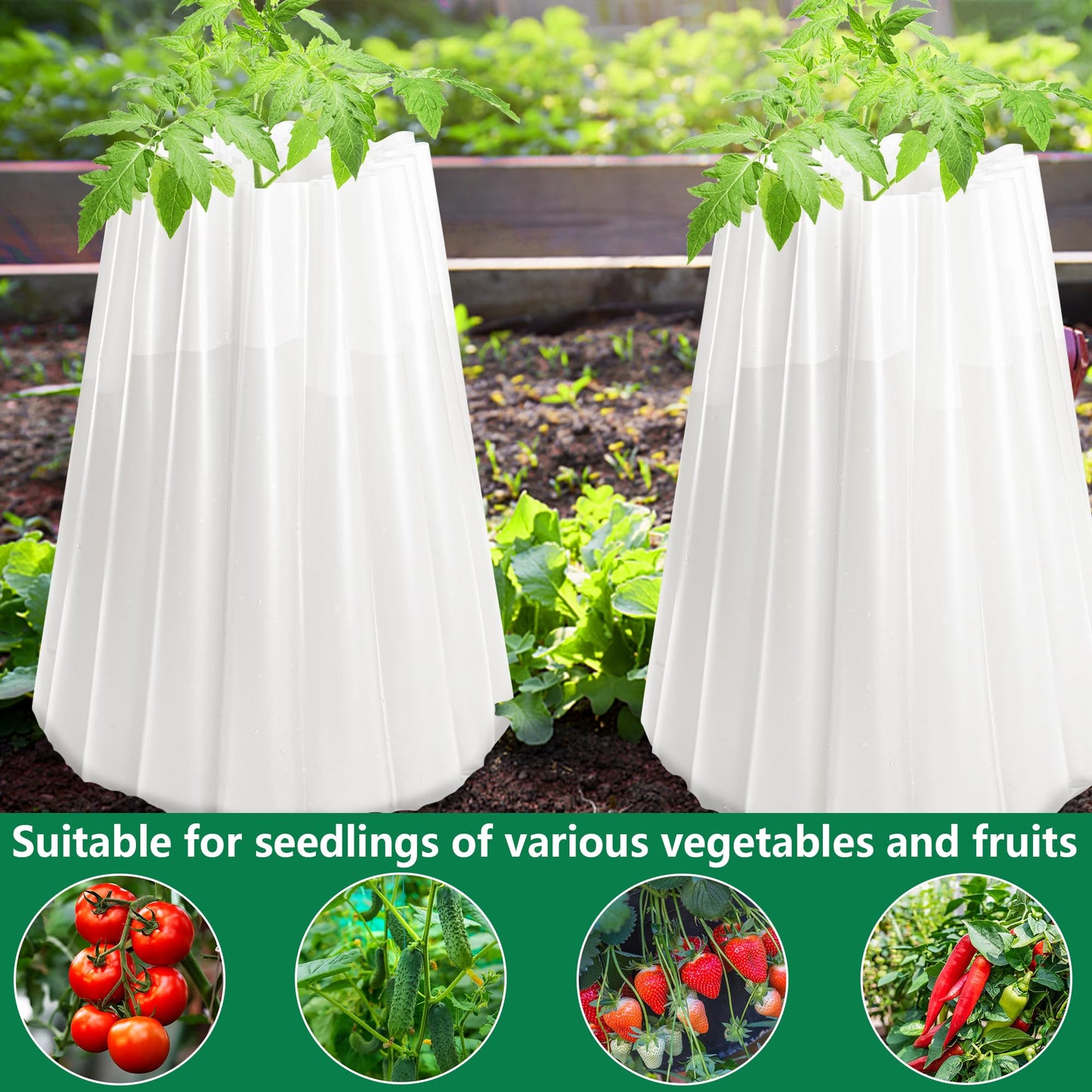 DECOHS 5 Pcs Insulating Plant Protectors Cover- 18.3 x 18.3 Inch Gardener Early Season Plant Insulators- Water Freeze Protects Plants for Winter Protection Against Frost Cold Weather