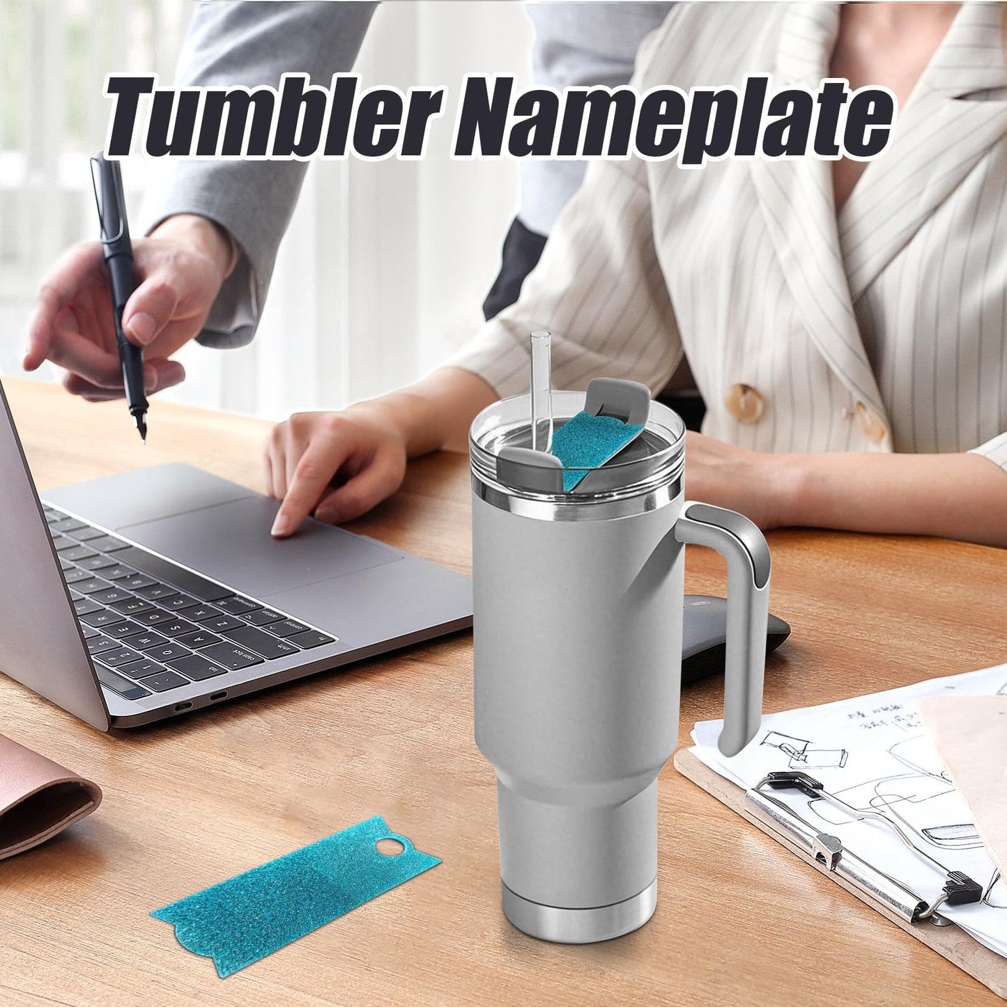 Lid Name Plate,Stylish Accessories for Bottle - Shine Tumbler Acrylic Topper Name Plates for CUPE and Bottle Accessories